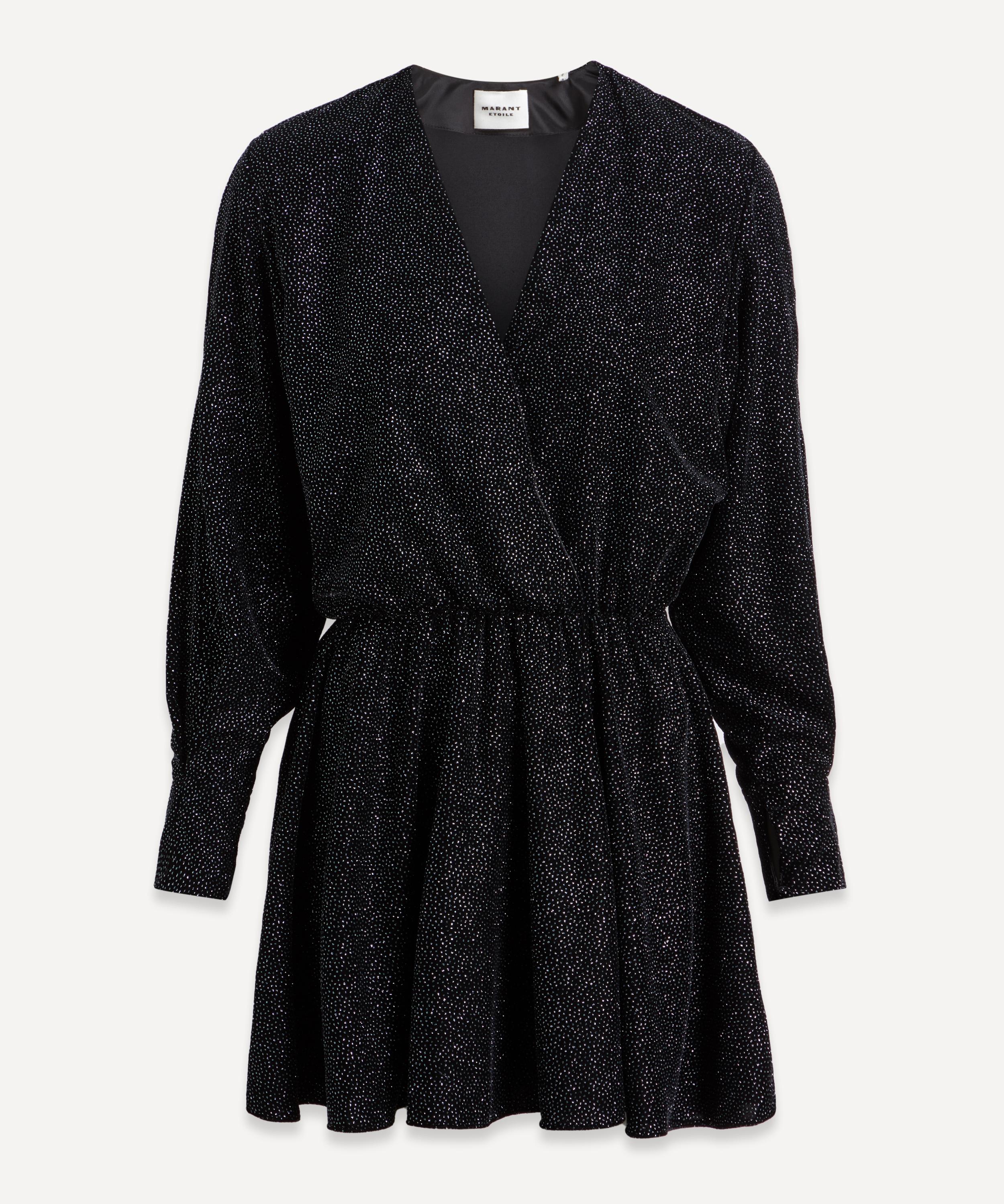 Isabel Marant Étoile Alexane Crystal-embellished Velvet Mini Dress In Black