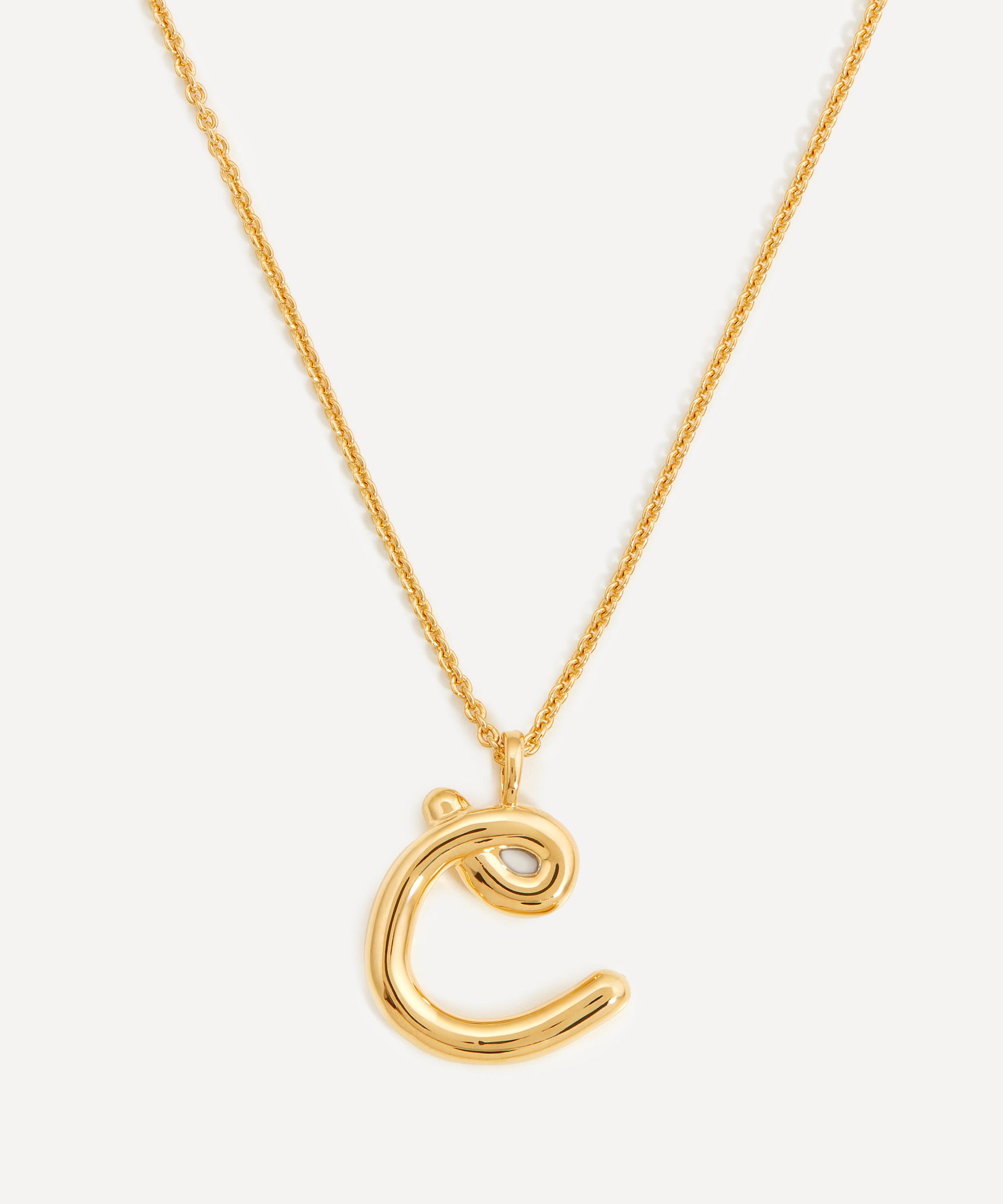 Missoma 18ct Gold-plated Vermeil Silver Curly Molten C Initial Pendant Necklace