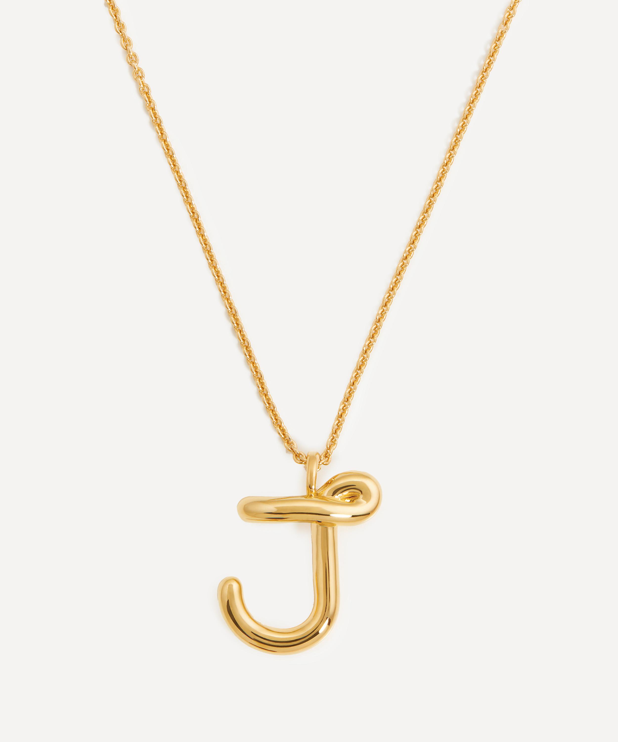 Missoma 18ct Gold-plated Vermeil Silver Curly Molten J Initial Pendant Necklace