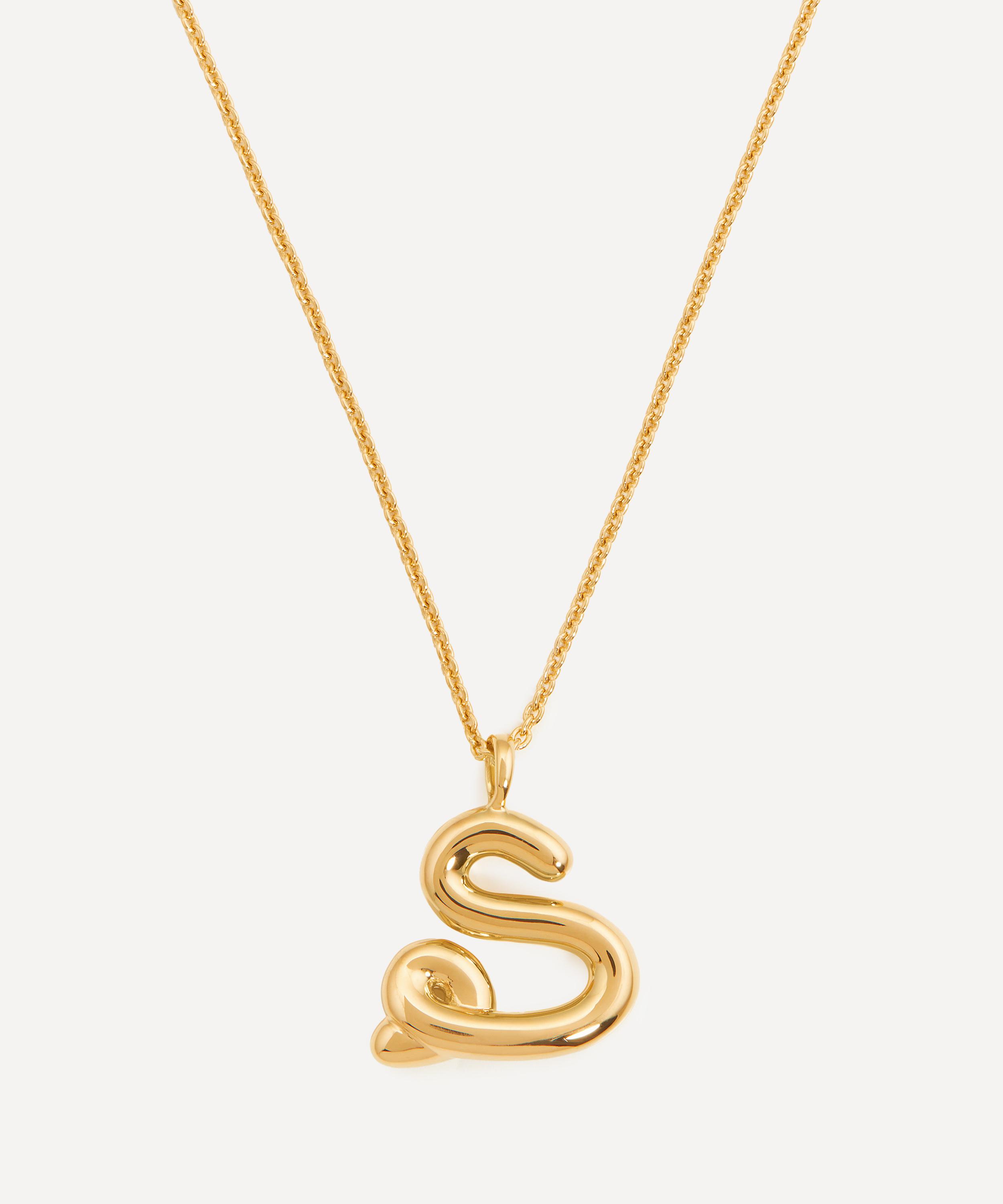 Missoma 18ct Gold-plated Vermeil Silver Curly Molten S Initial Pendant Necklace