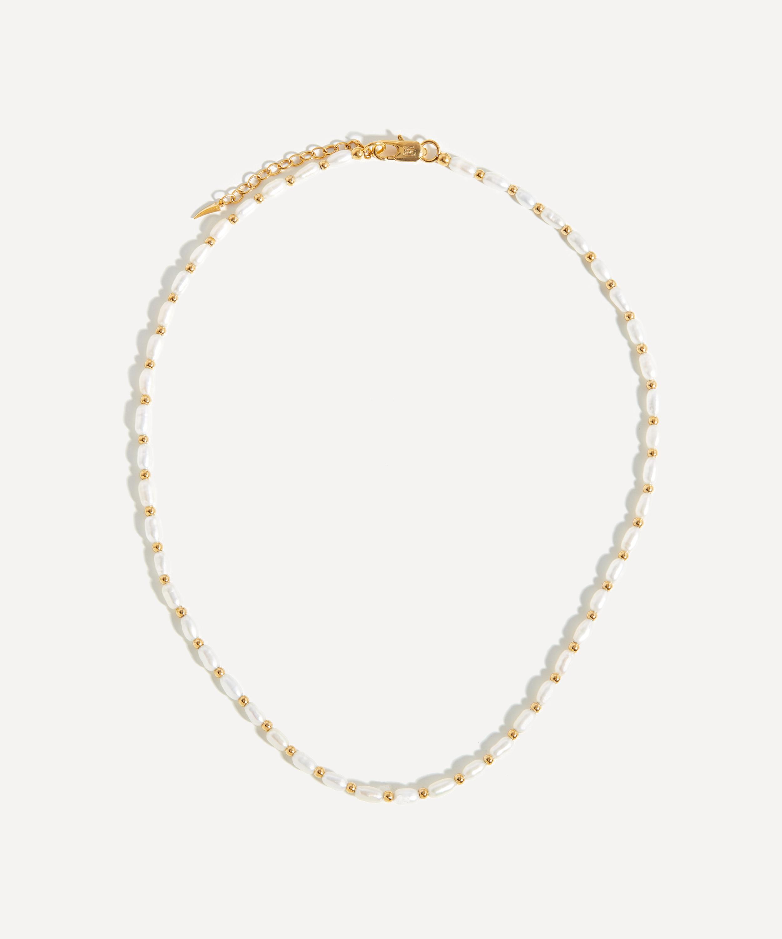 Missoma 18ct Gold-plated Seed Pearl Beaded Choker Necklace