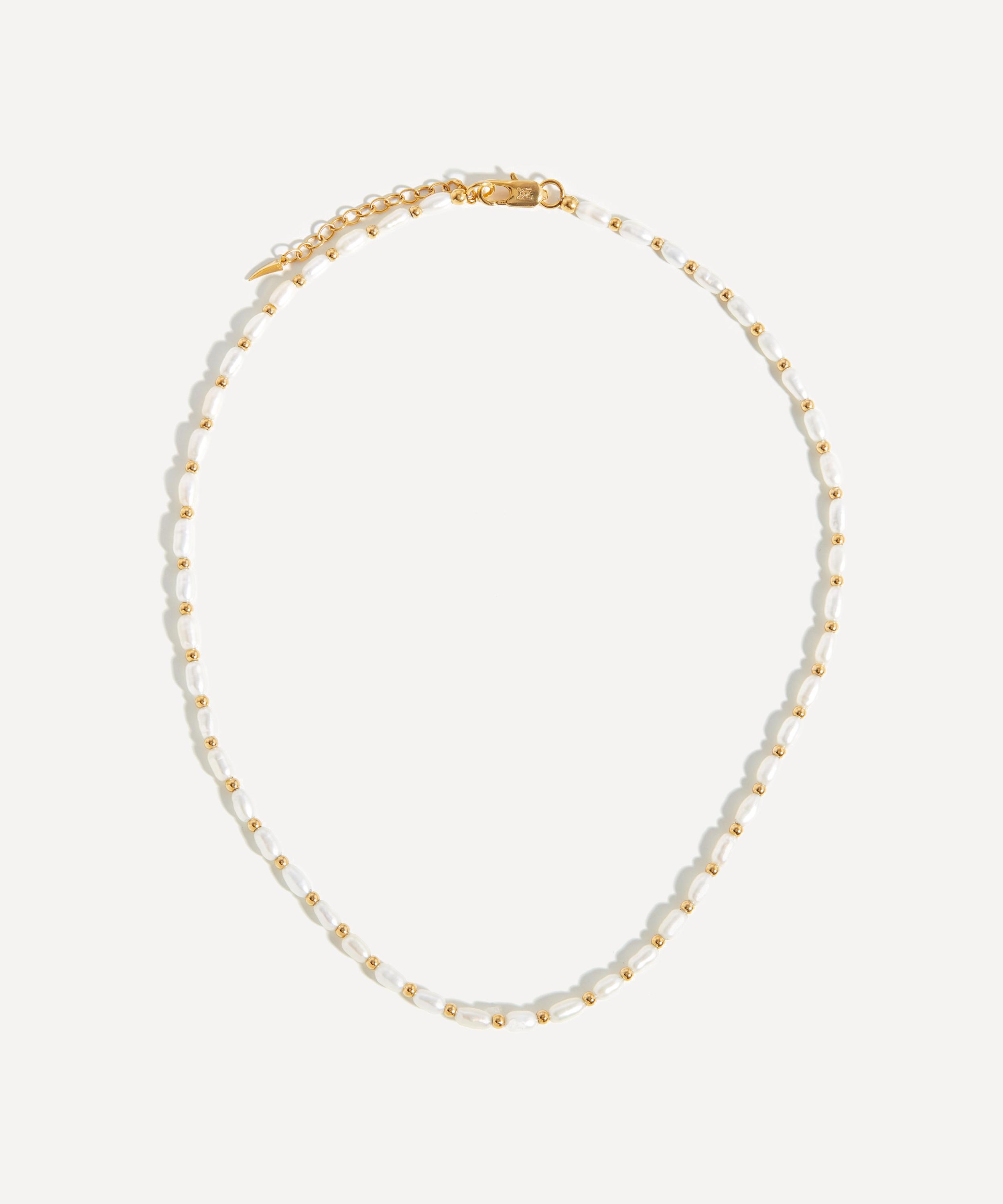 Missoma 18ct Gold-Plated Seed Pearl Beaded Choker Necklace Luxury Christmas Gift / Present