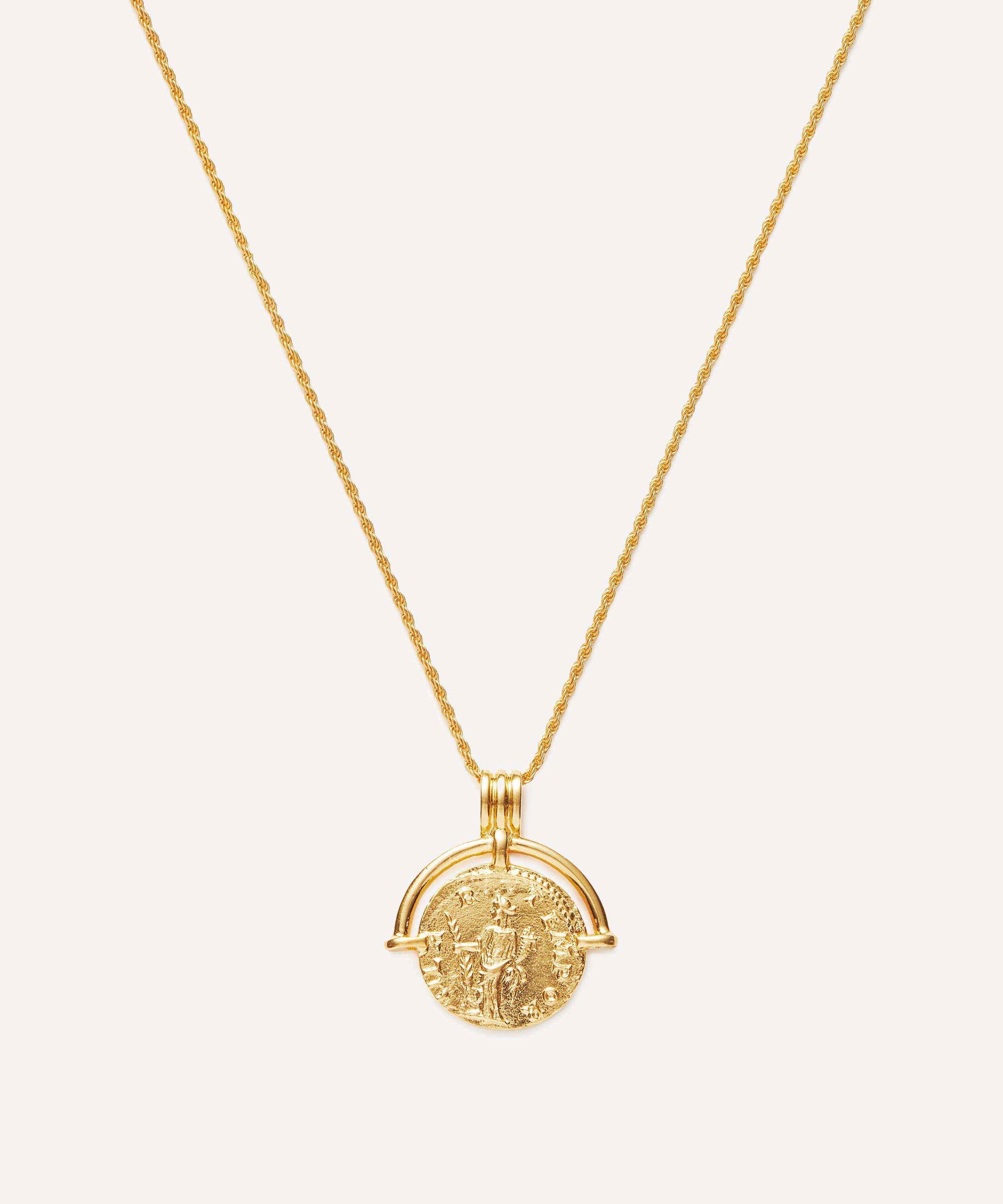 Missoma X Lucy Williams 18ct Gold-plated Engravable Roman Arc Coin Pendant Necklace