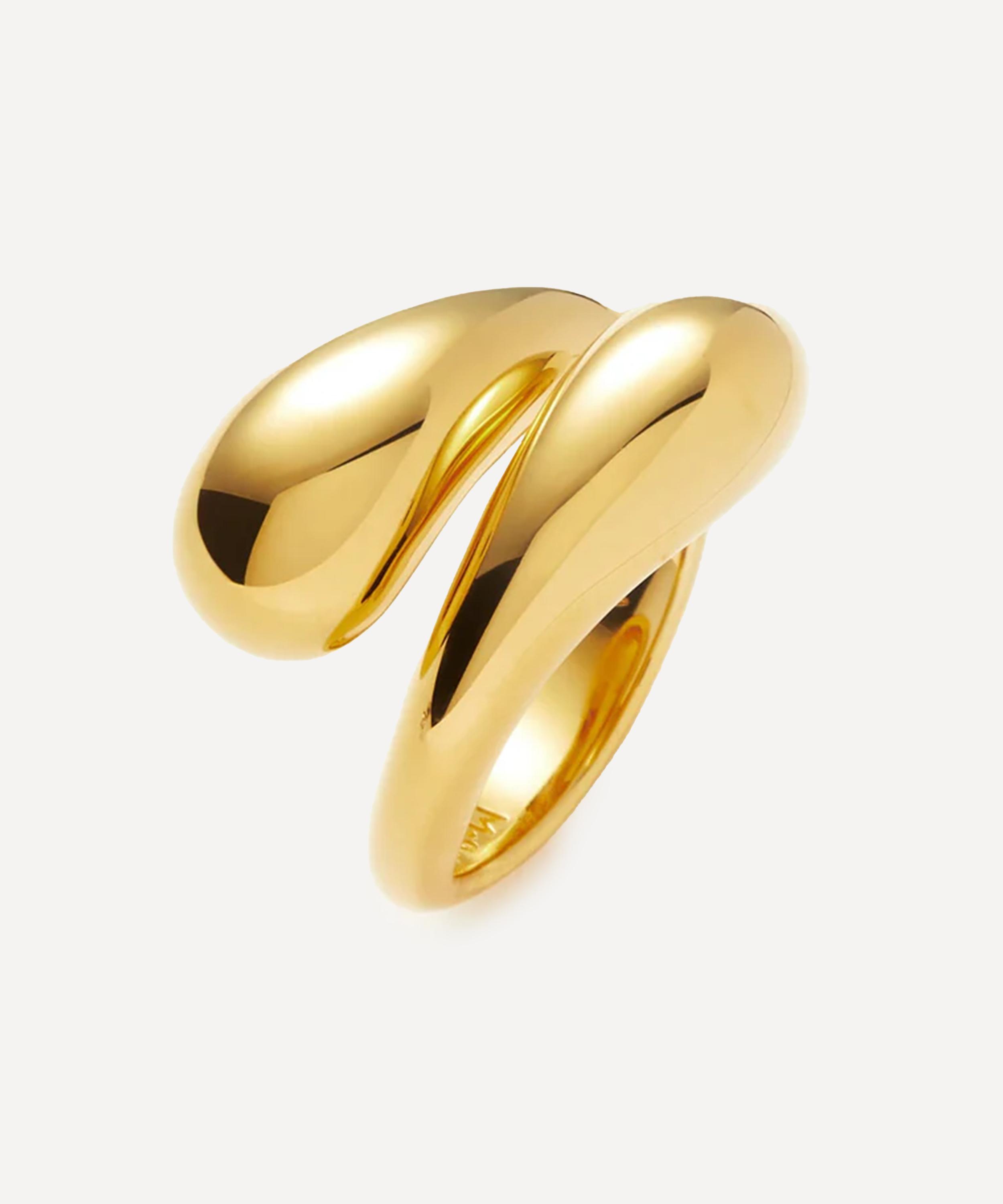 Missoma X Savi 18ct Gold-plated Vermeil Silver Sculptural Crossover Ring