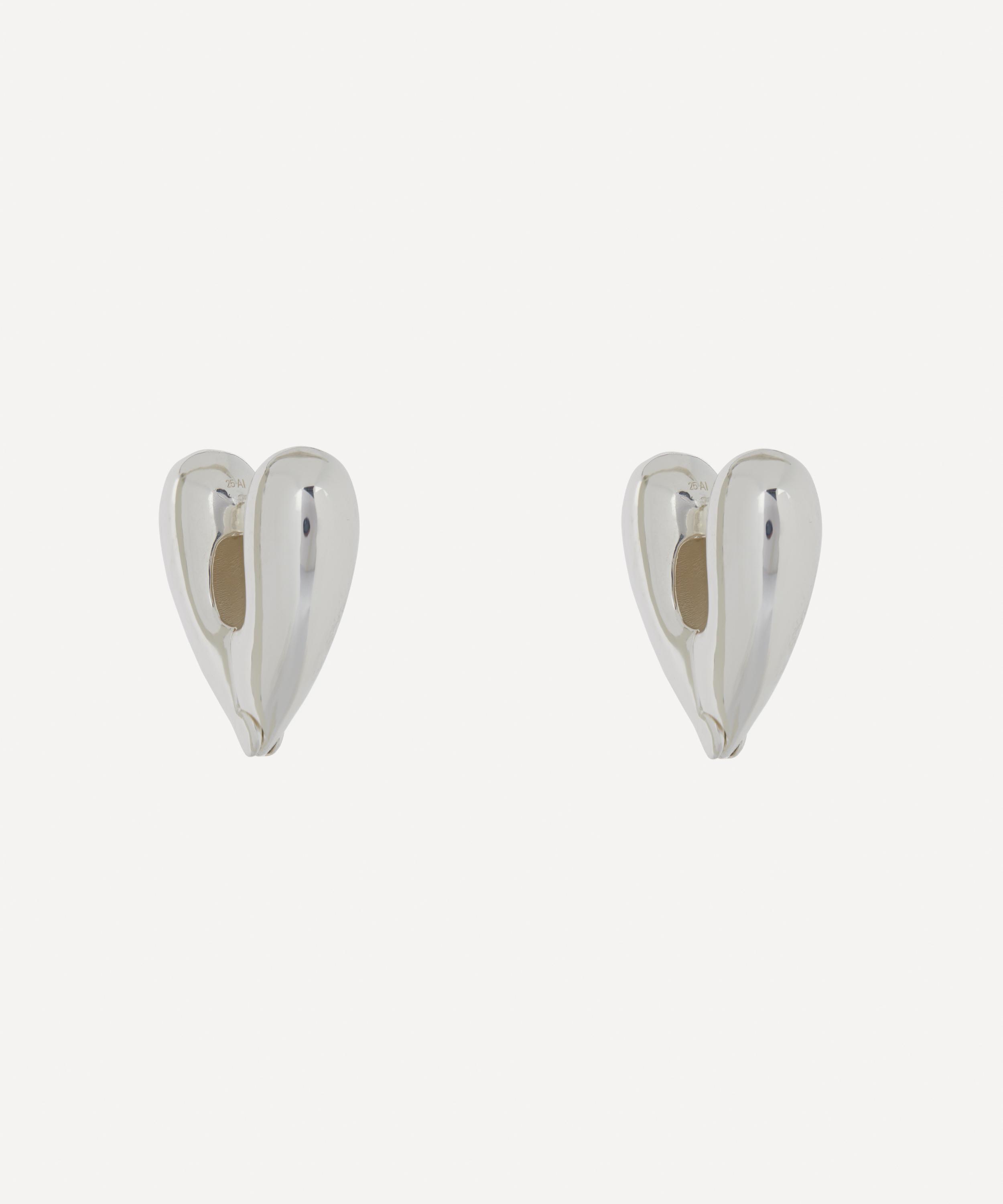 Annika Inez Sterling Silver Large Heart Hoop Earrings