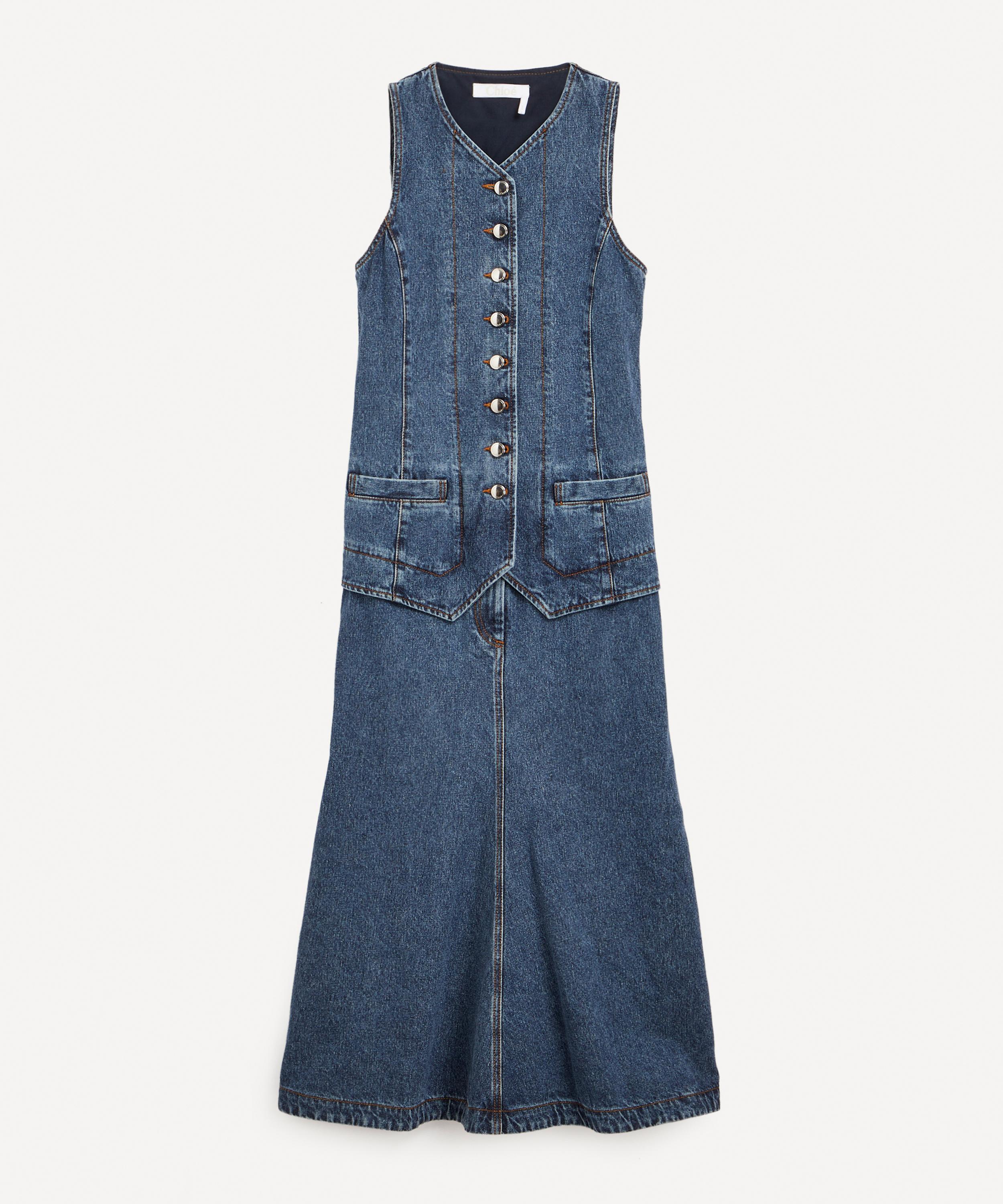 CHLOÉ CHLOE WOMEN'S DENIM MIDI-DRESS 