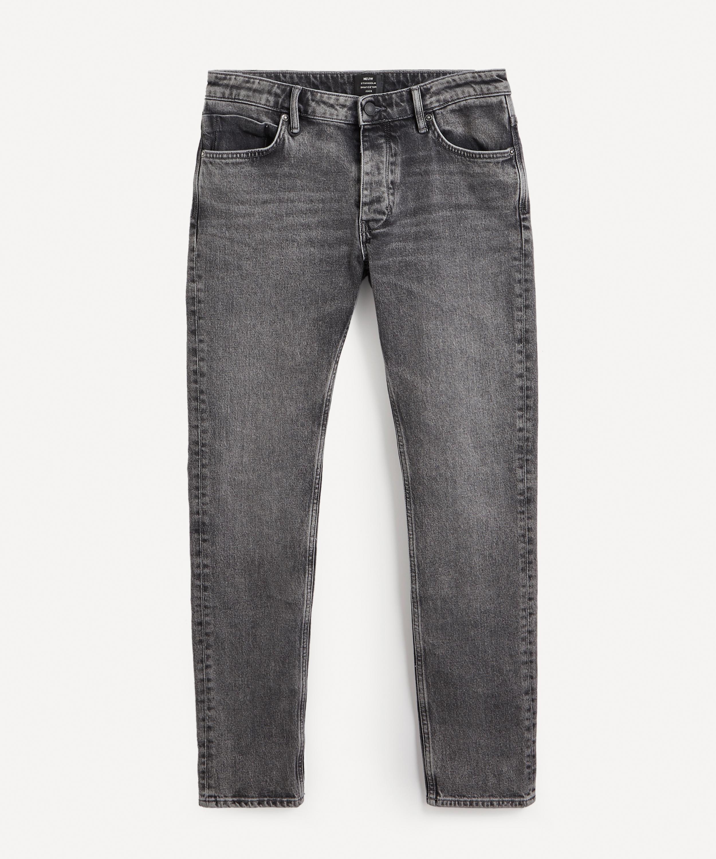 Neuw Mens Lou Slim Modular Jeans In Washed Black