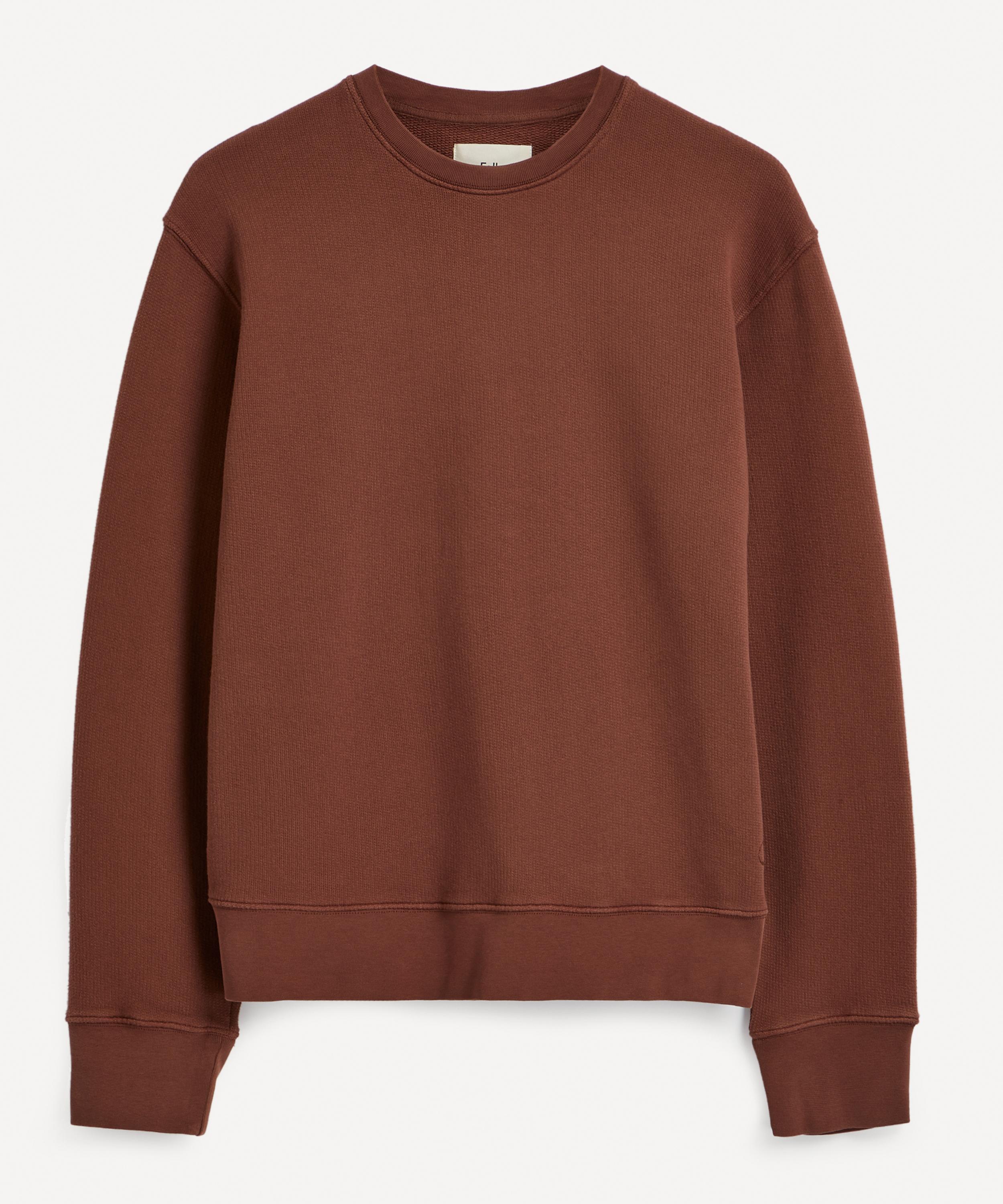 Folk Mens Boxy Sweatshirt In Dark Chestnut