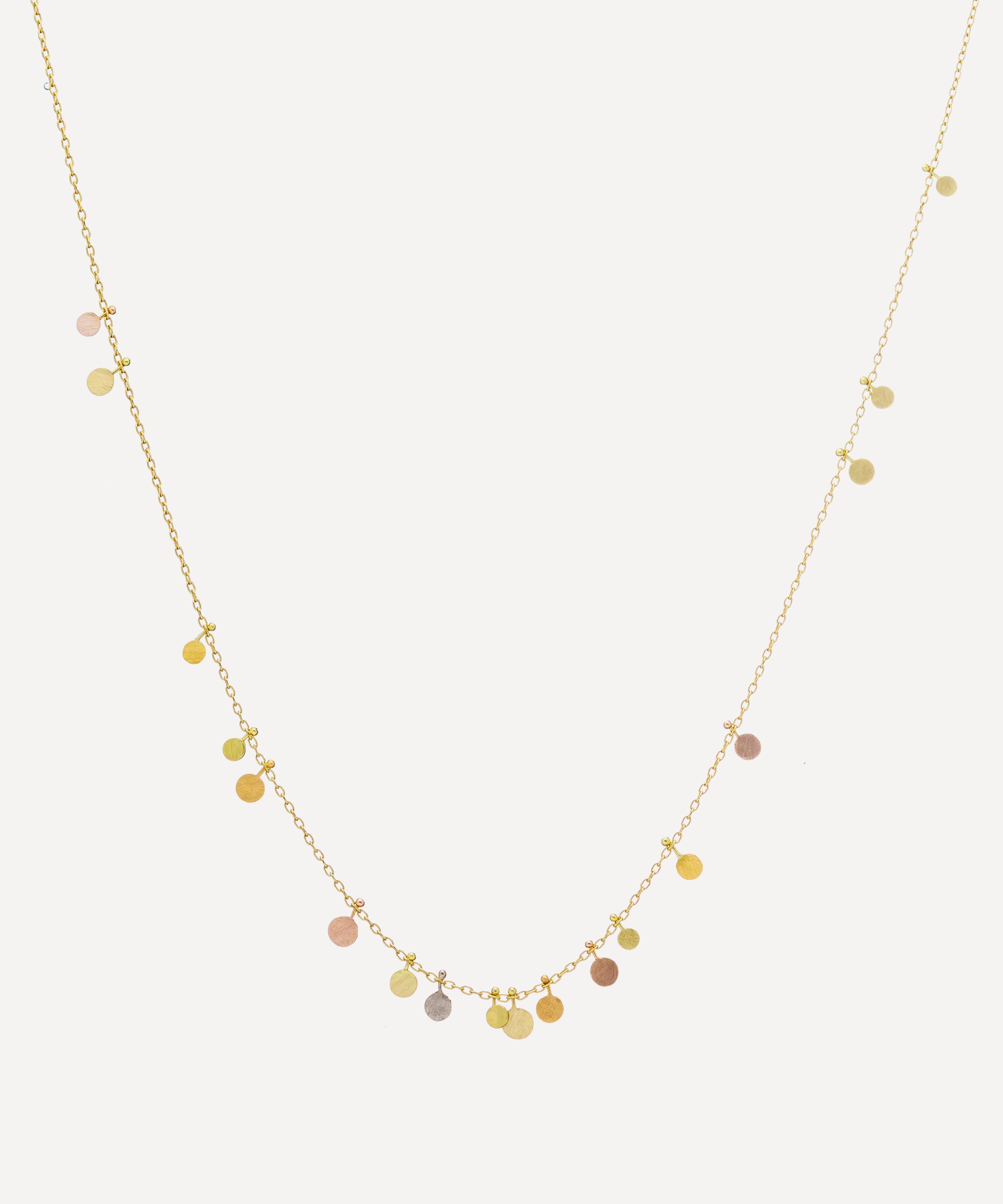Sia Taylor 18ct-24ct Gold Tiny Random Rainbow Dots Necklace