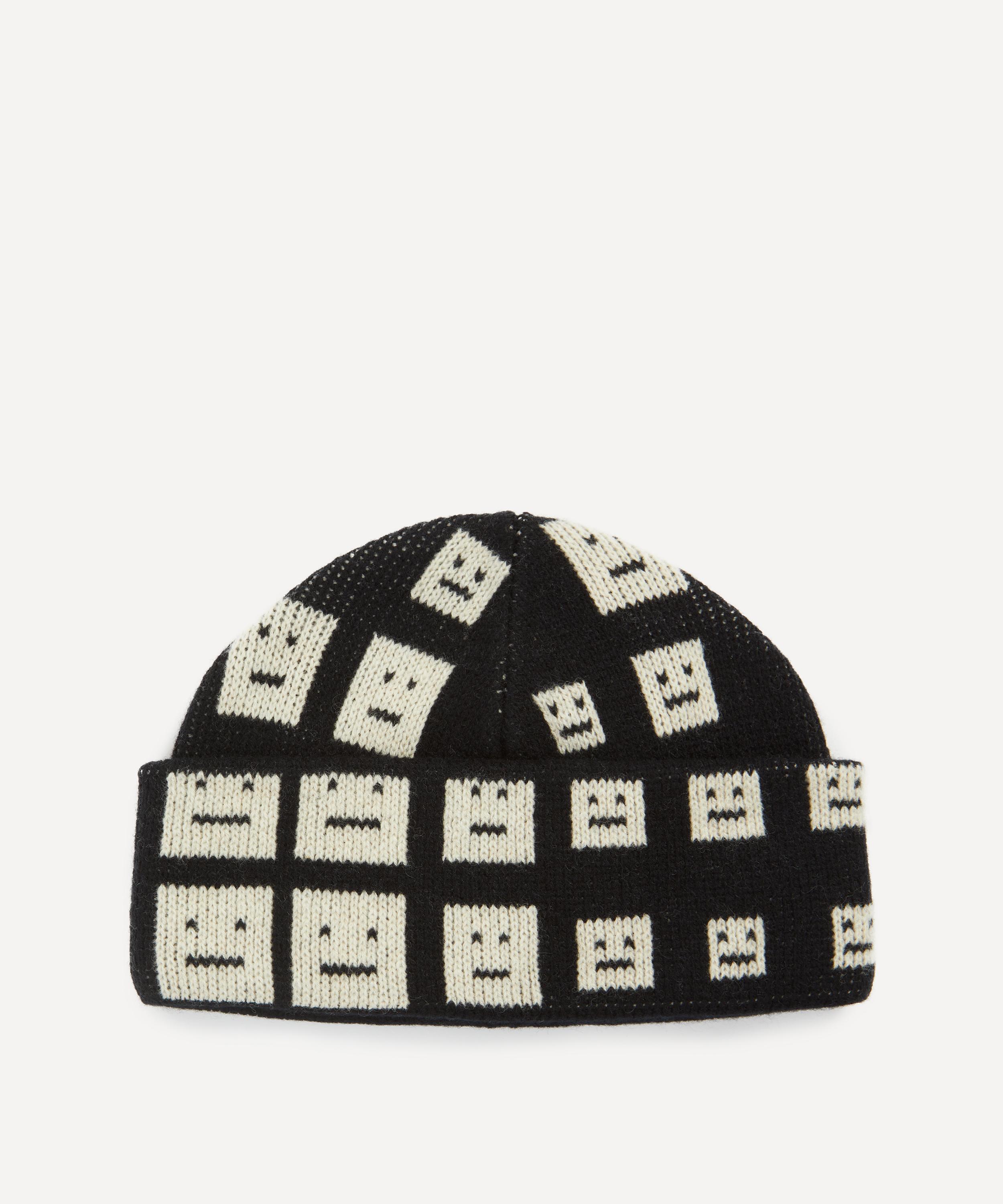 Acne Studios Women's Face Knit Beanie Hat In Black