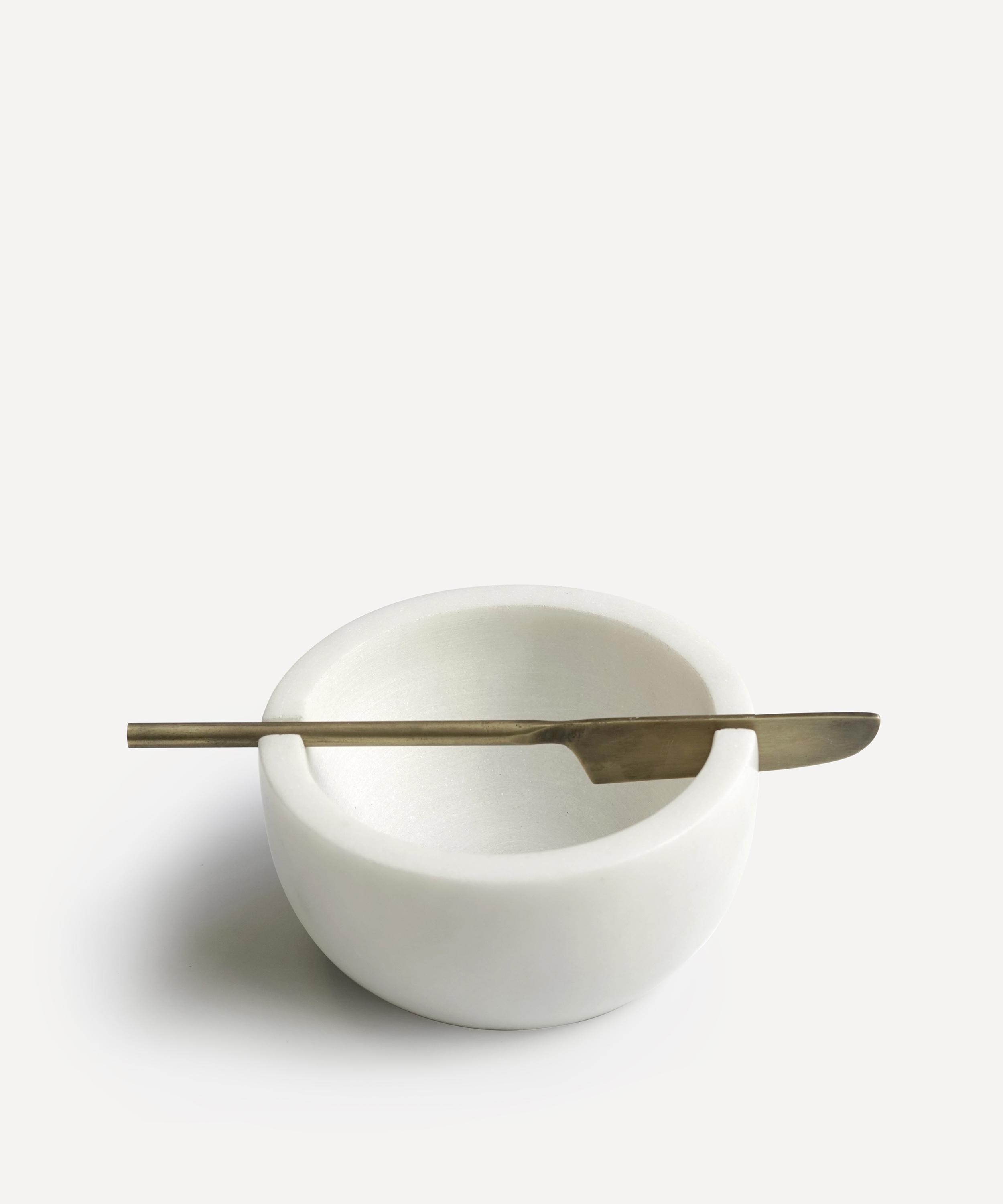 Shop Soho Home Cranley White Marble Butter Dish With Knife