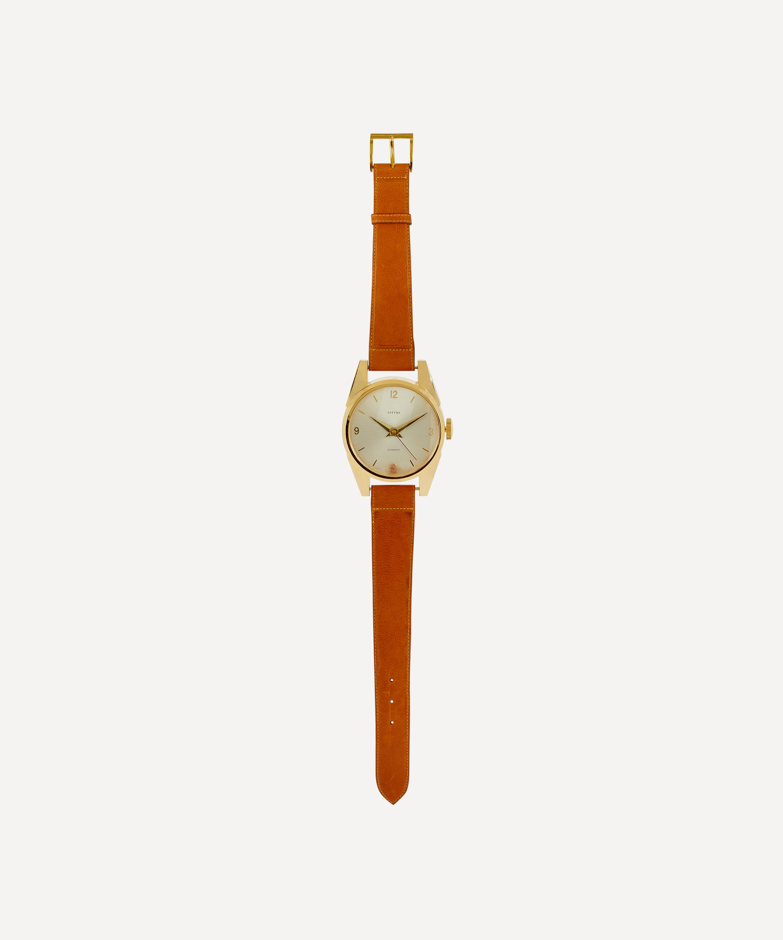 Designer Vintage Rare 1960 S Estyma Gilt Wall Clock Watch In Tan