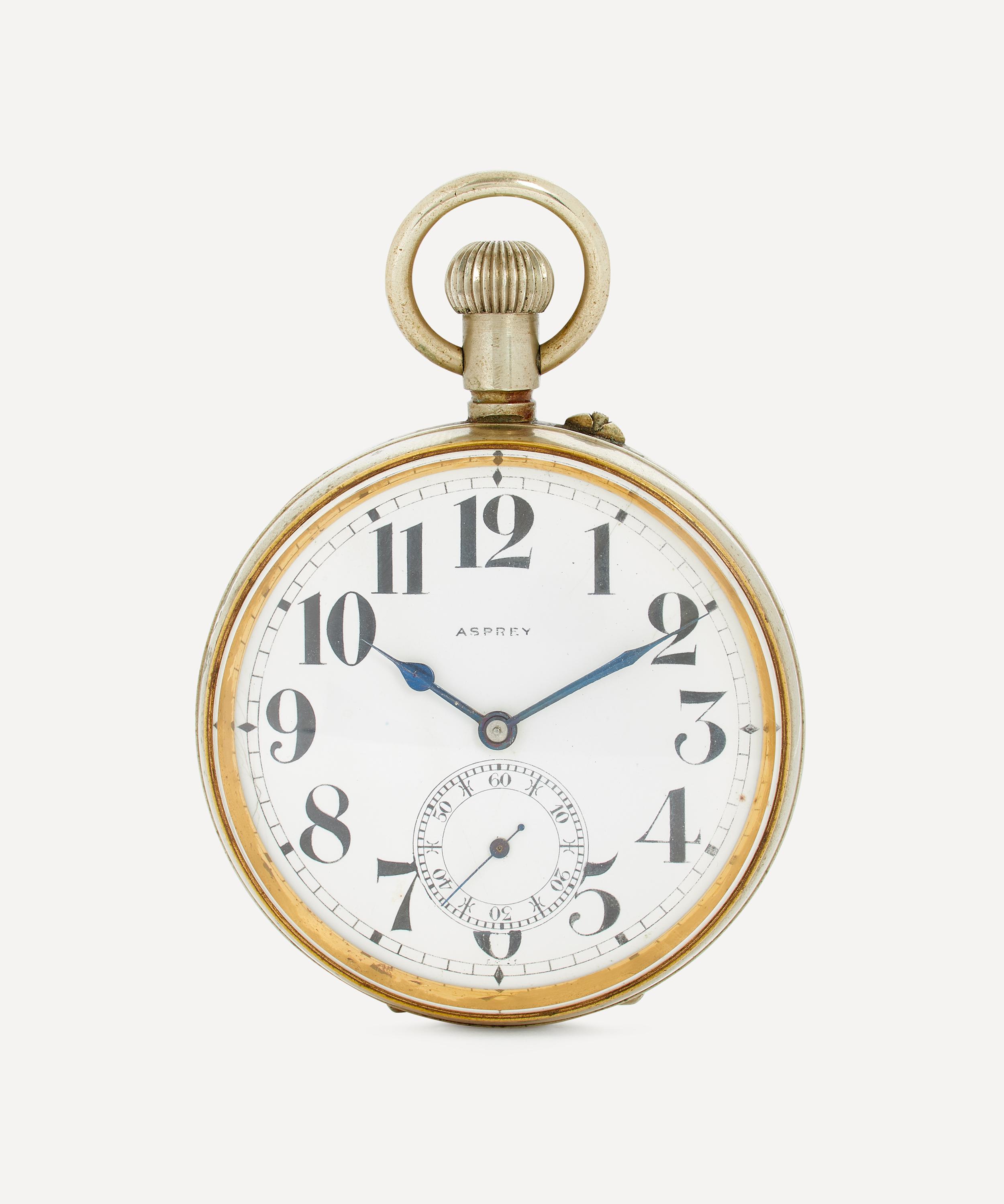 Designer Vintage 1920s-1930s Asprey Gilt And White Metal Paperweight Clock