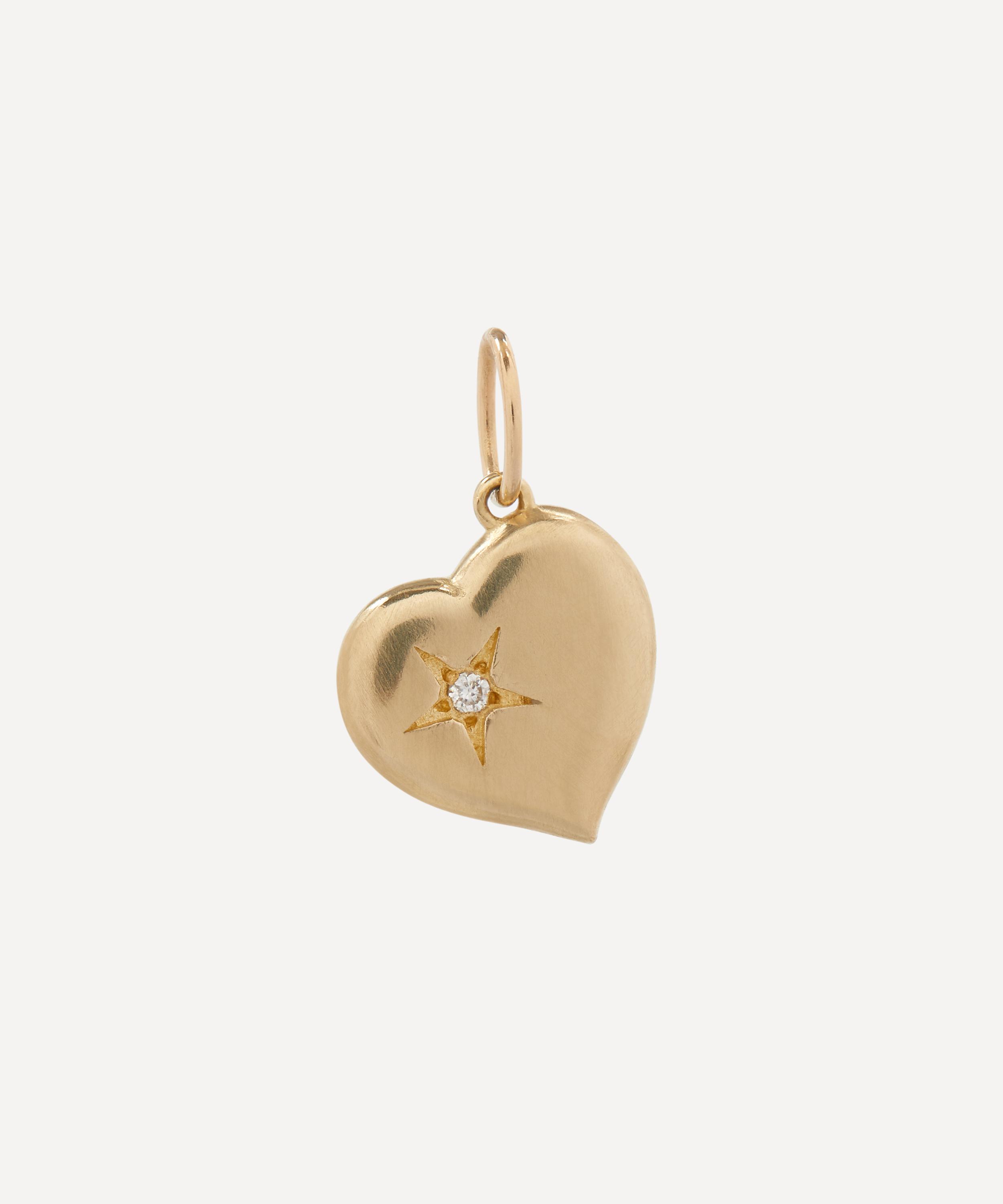 Liberty 9ct Gold Spring Love Medium Heart Diamond Pendant
