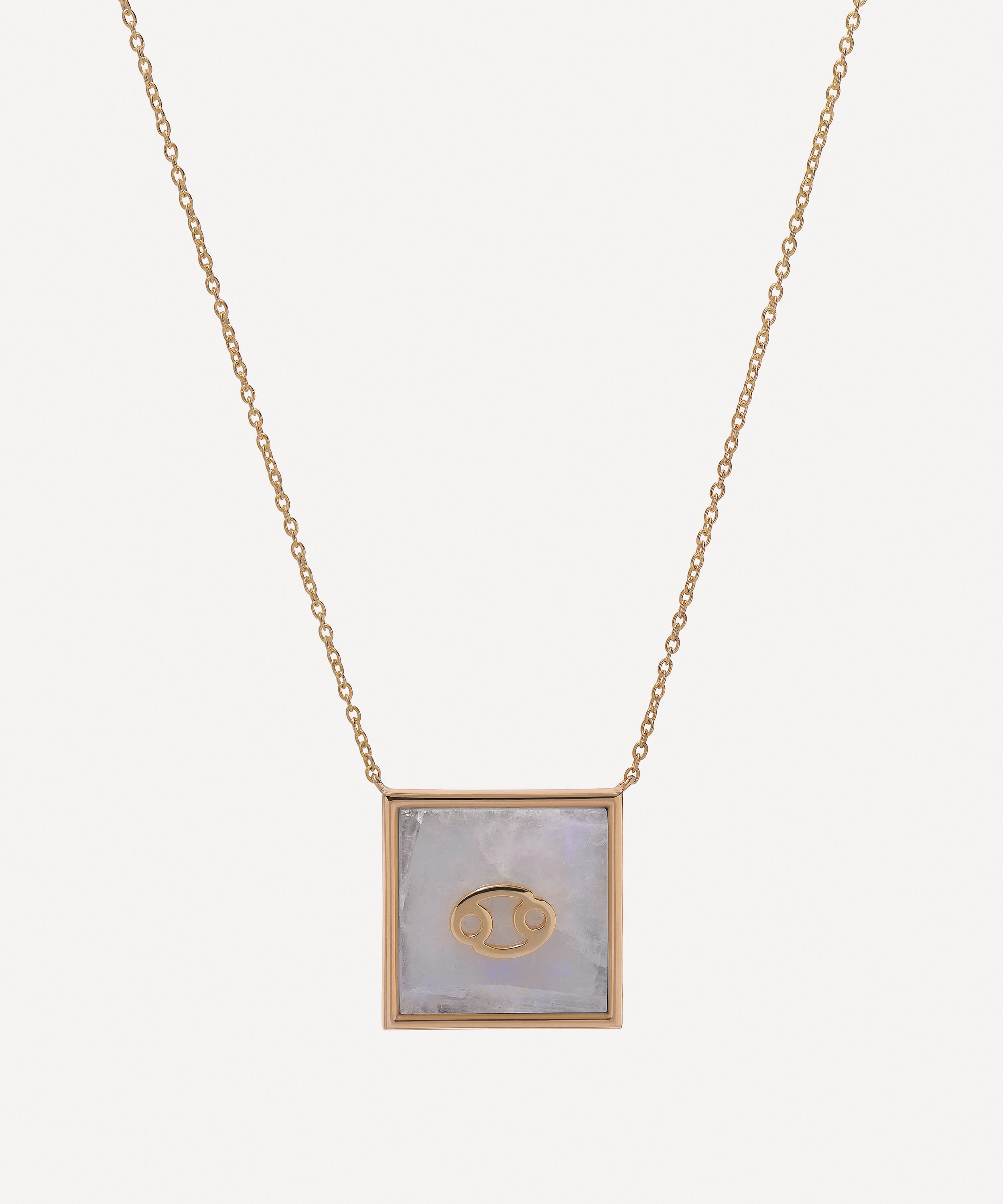 Roxanne First 9ct Gold Cancer Zodiac Moonstone Necklace