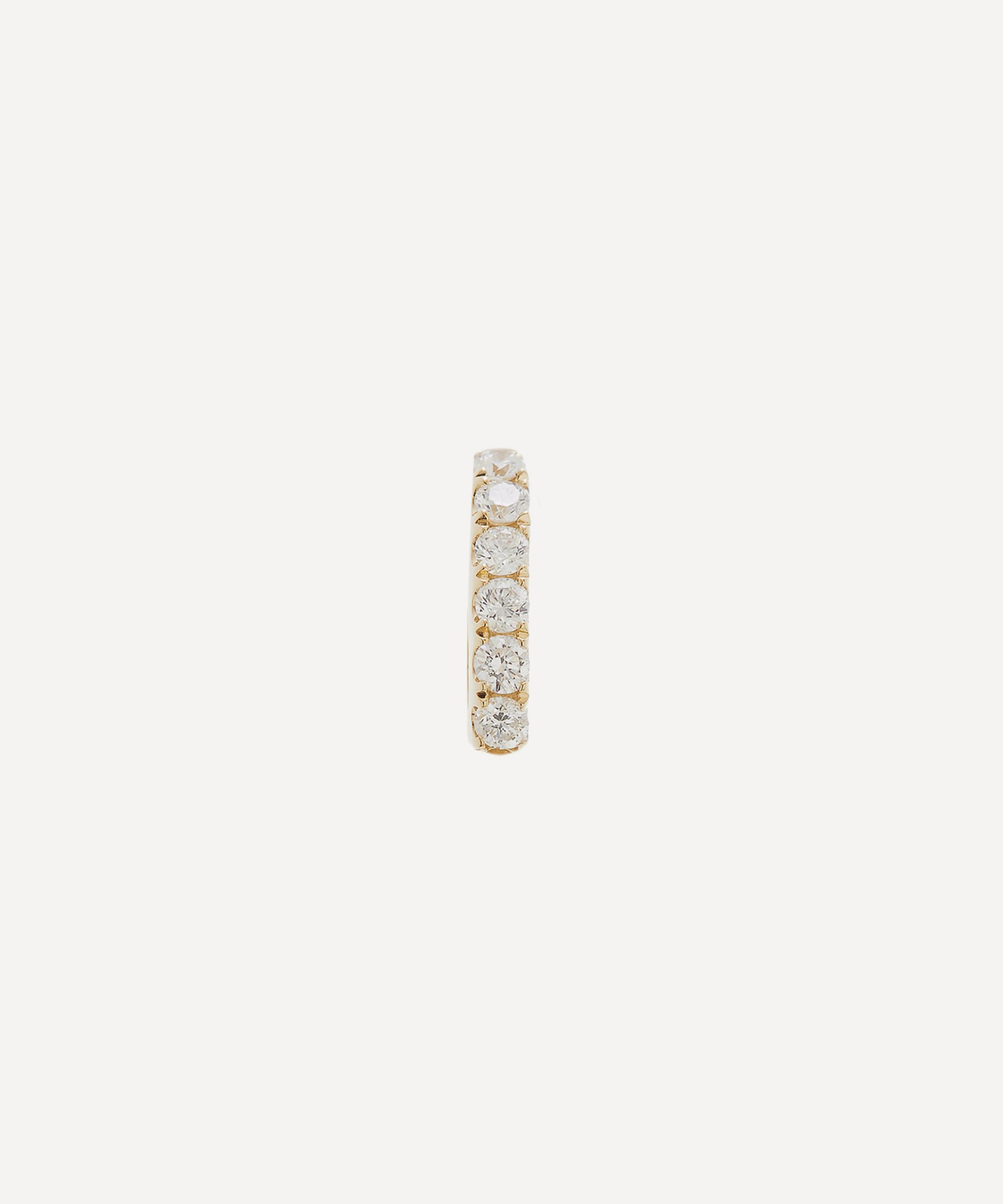 Roxanne First 14ct Gold Small Chubby Diamond Huggie Hoop Earring