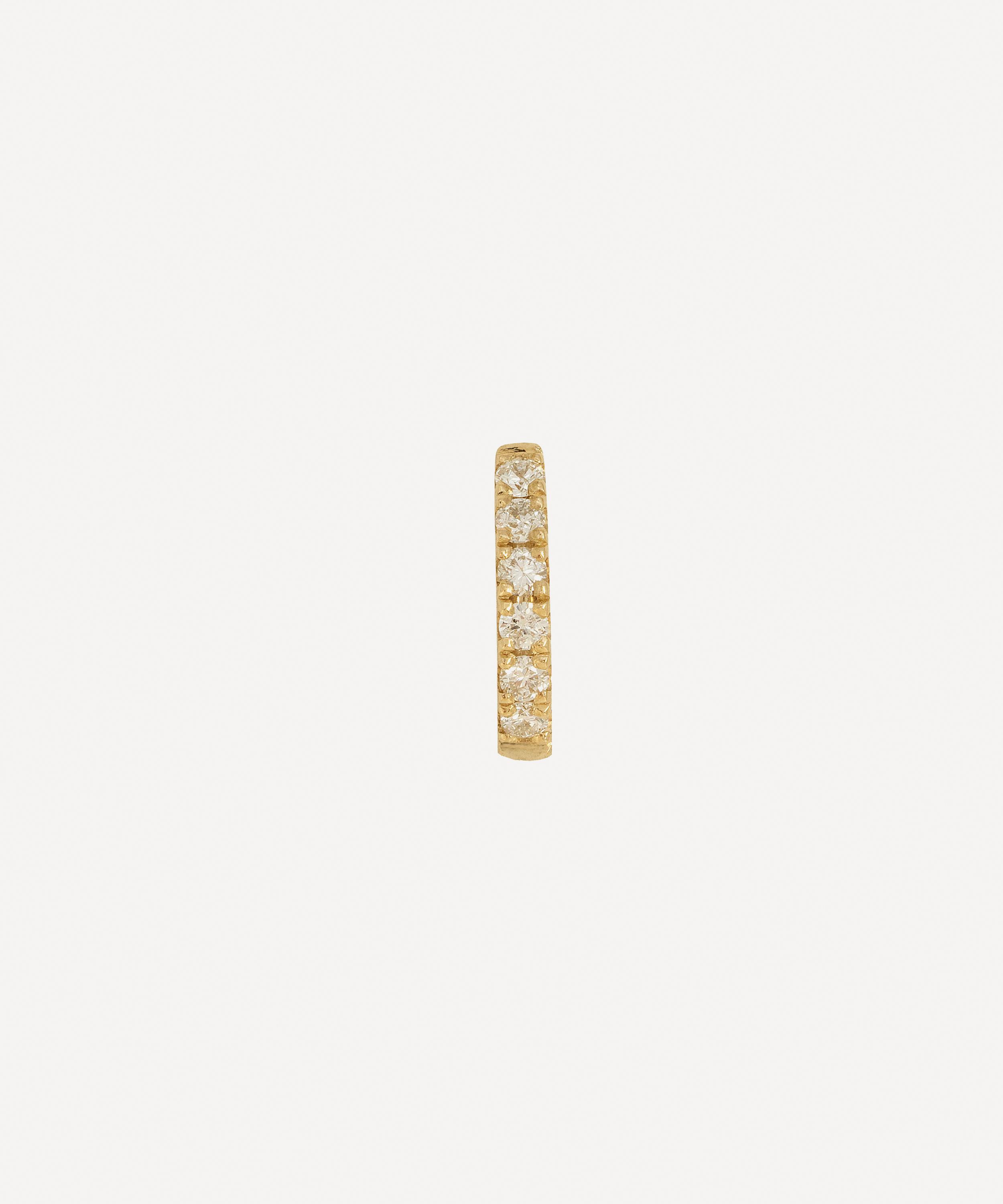 Roxanne First 14ct Gold Teeny-weeny Diamond Huggie Hoop Earring