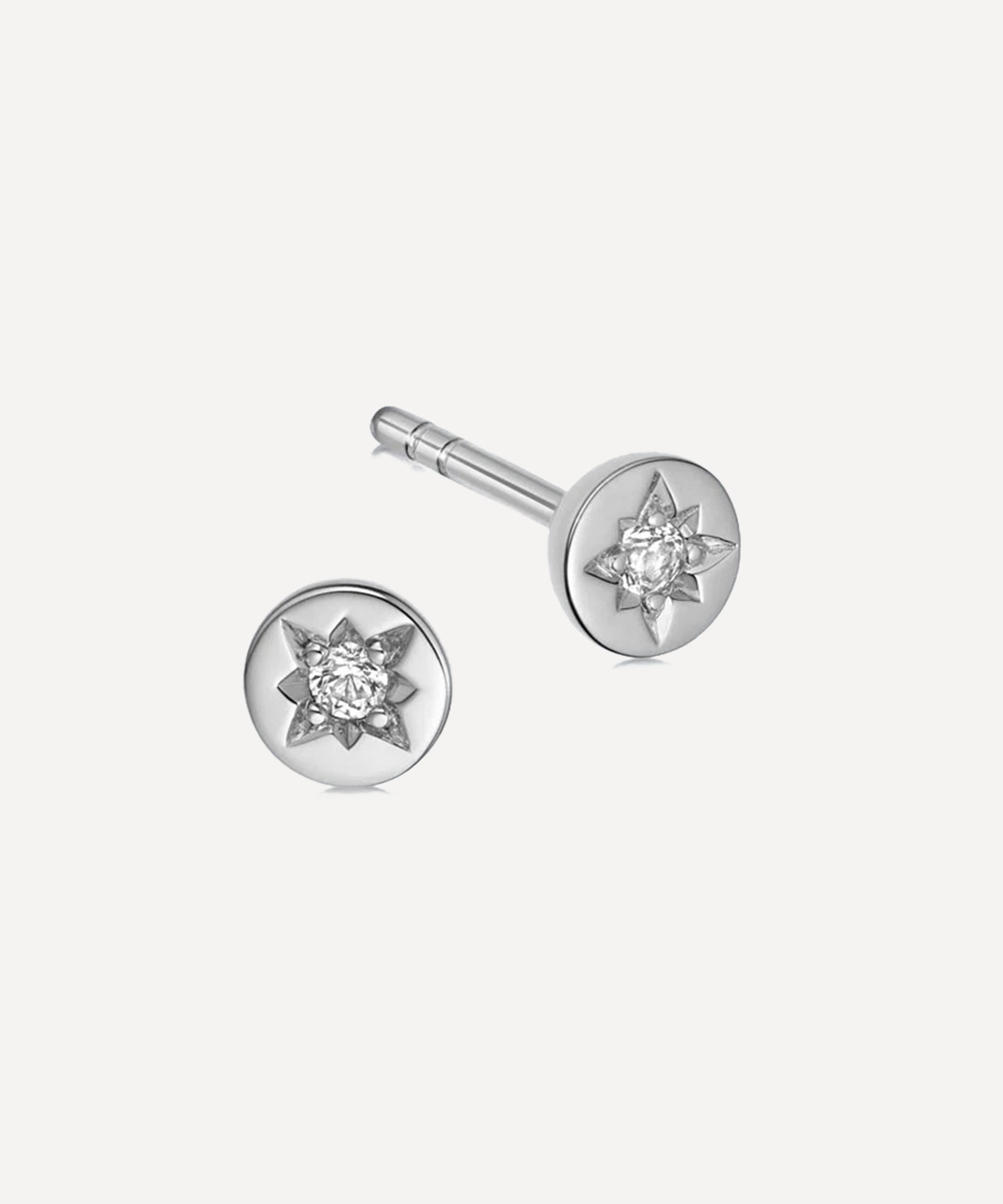 ASTLEY CLARKE ASTLEY CLARKE STERLING SILVER POLARIS WHITE SAPPHIRE STUD EARRINGS 