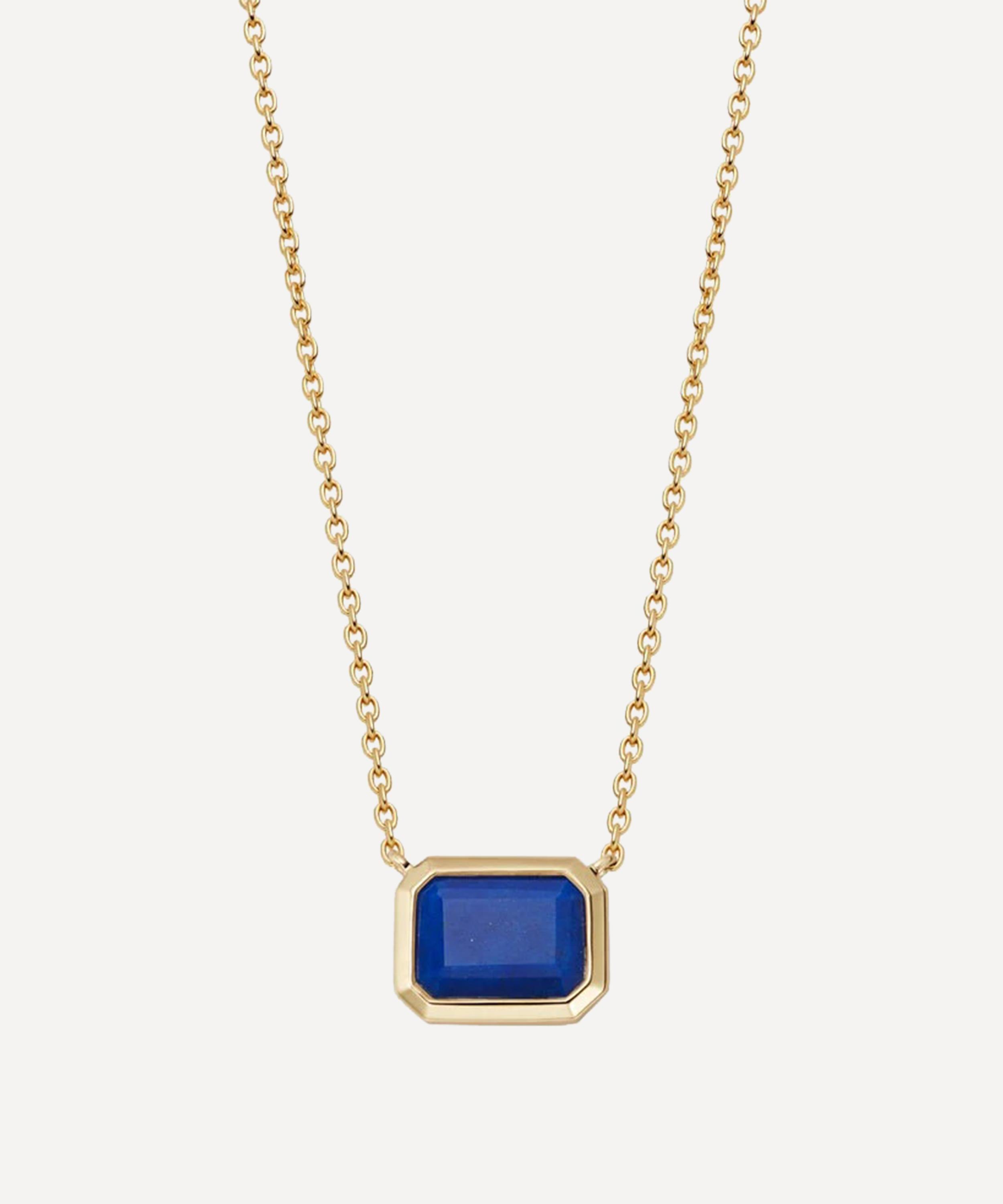 ASTLEY CLARKE ASTLEY CLARKE 18CT GOLD-PLATED VERMEIL SILVER OTTIMA LAPIS PENDANT NECKLACE 