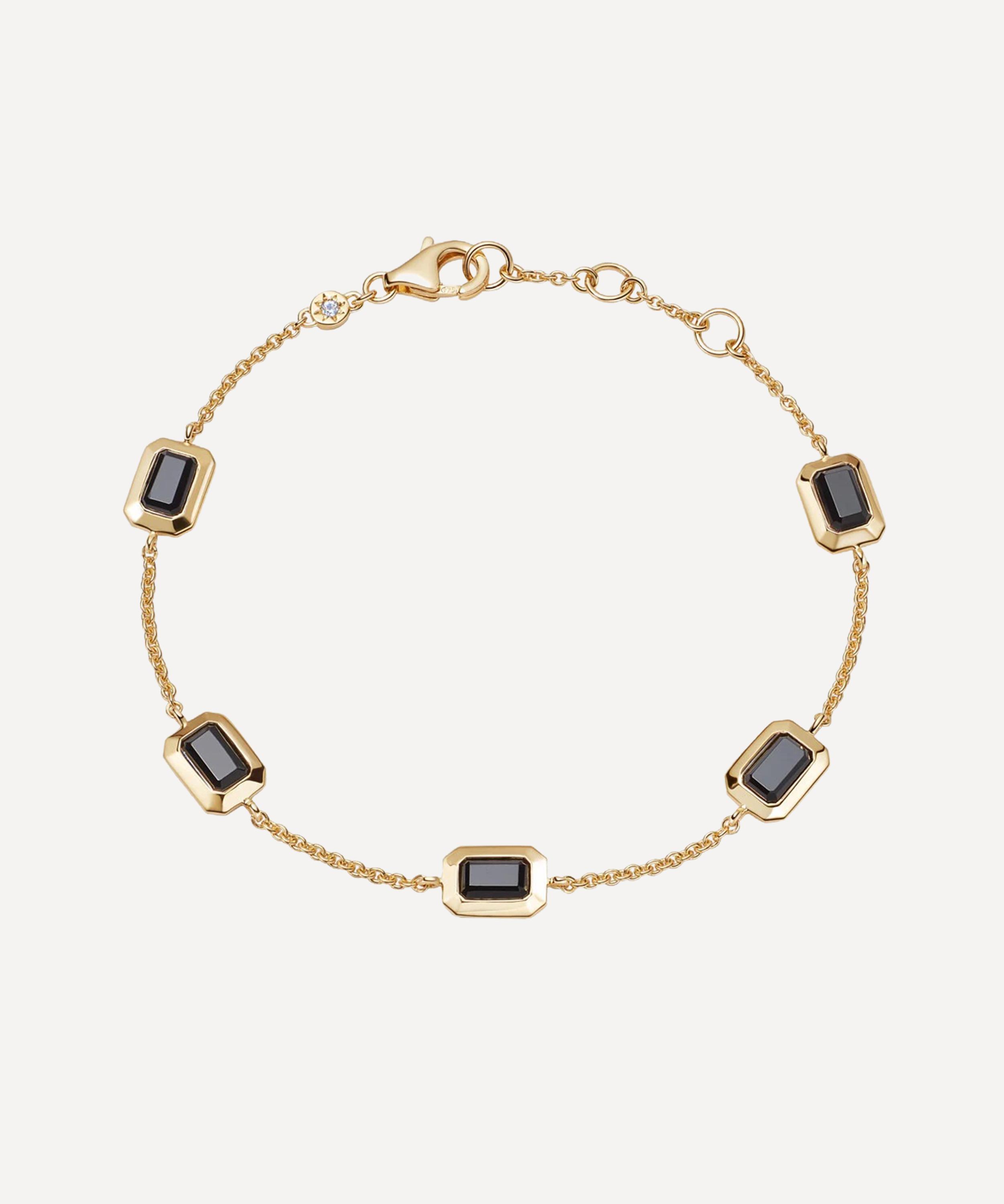 ASTLEY CLARKE ASTLEY CLARKE 18CT GOLD-PLATED VERMEIL SILVER OTTIMA BLACK ONYX TENNIS BRACELET 