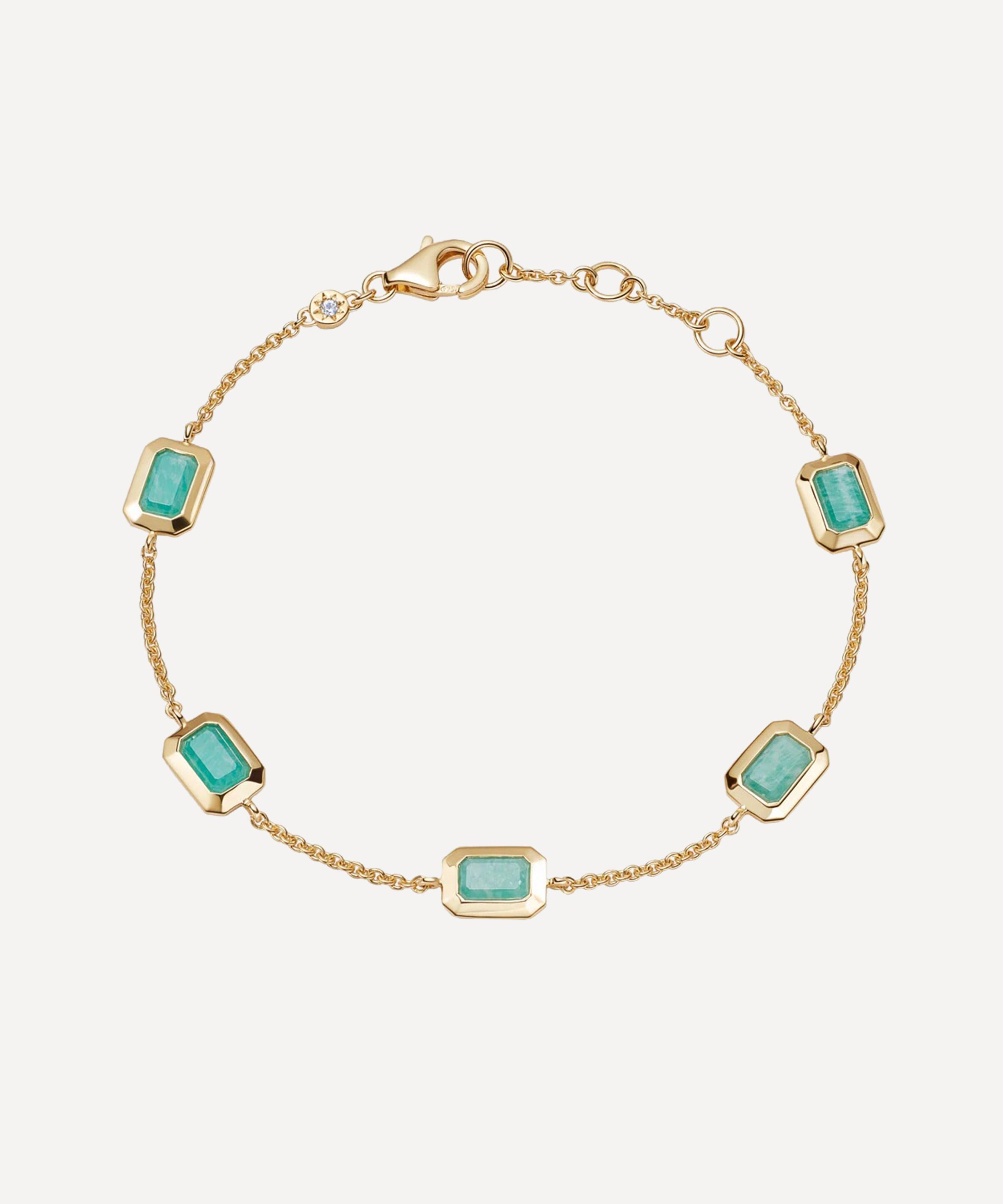 ASTLEY CLARKE ASTLEY CLARKE 18CT GOLD-PLATED VERMEIL SILVER OTTIMA AMAZONITE TENNIS BRACELET 
