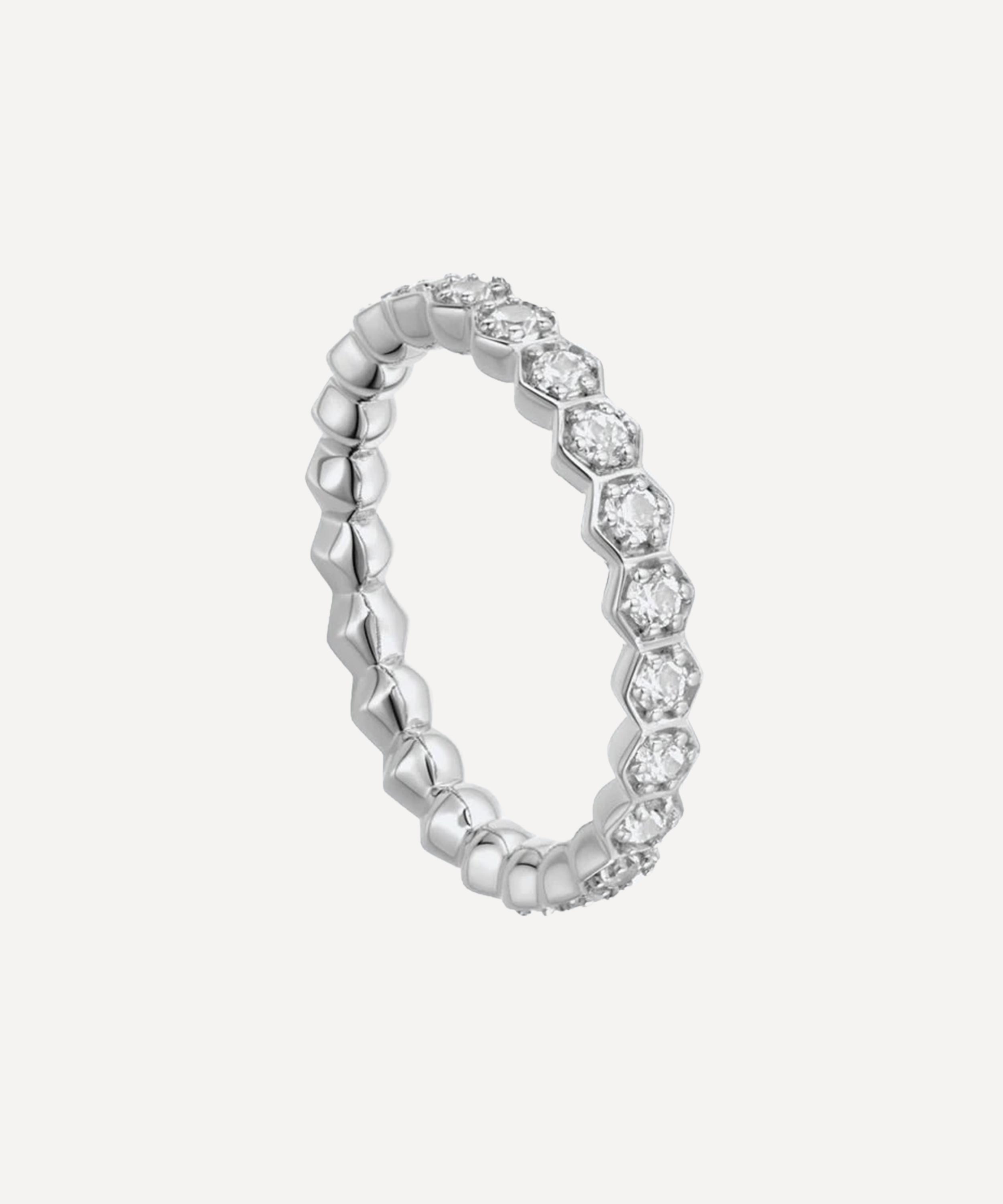 ASTLEY CLARKE ASTLEY CLARKE STERLING SILVER DECO WHITE SAPPHIRE ETERNITY RING 