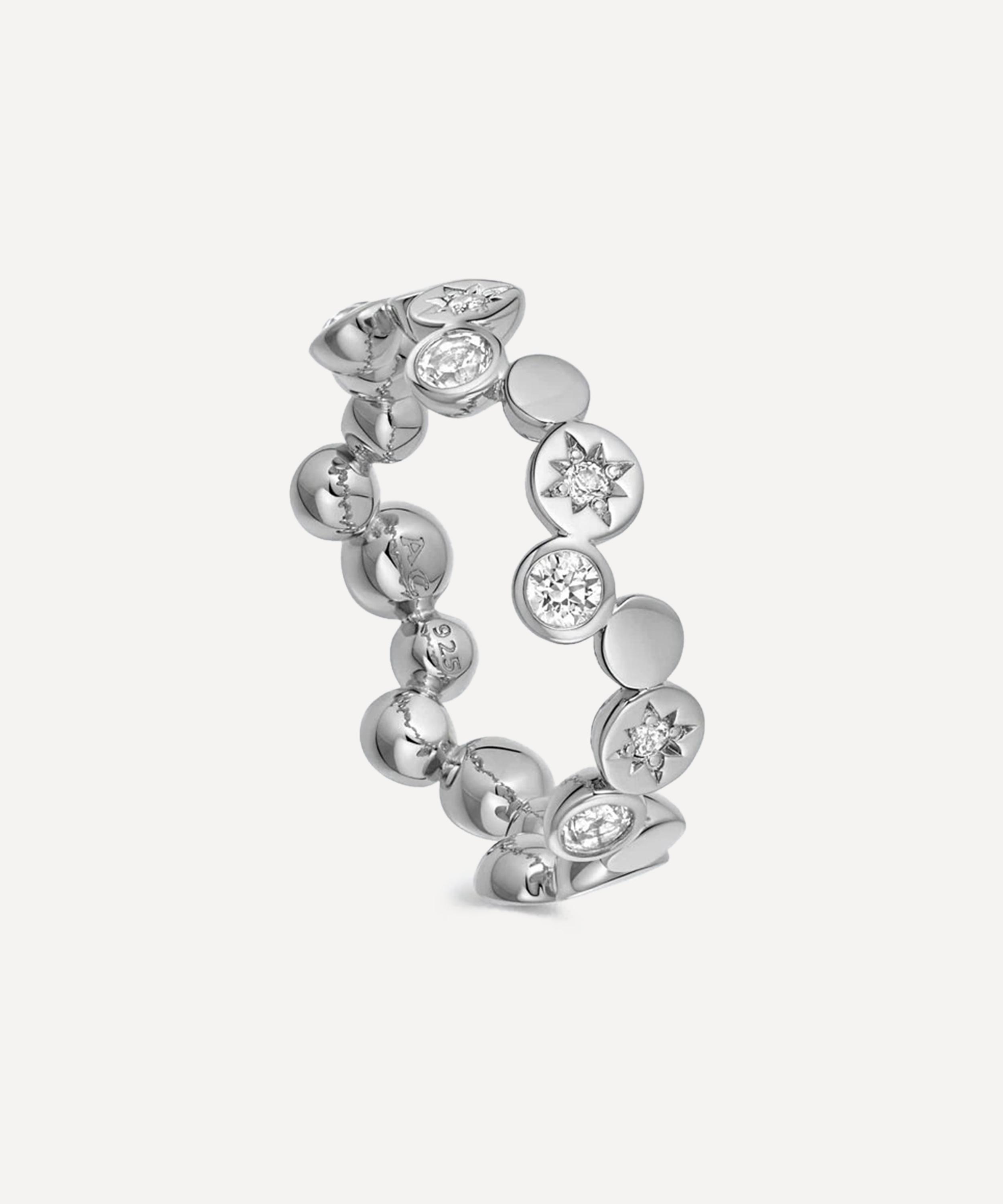 ASTLEY CLARKE ASTLEY CLARKE STERLING SILVER POLARIS NORTH STAR WHITE SAPPHIRE RING 