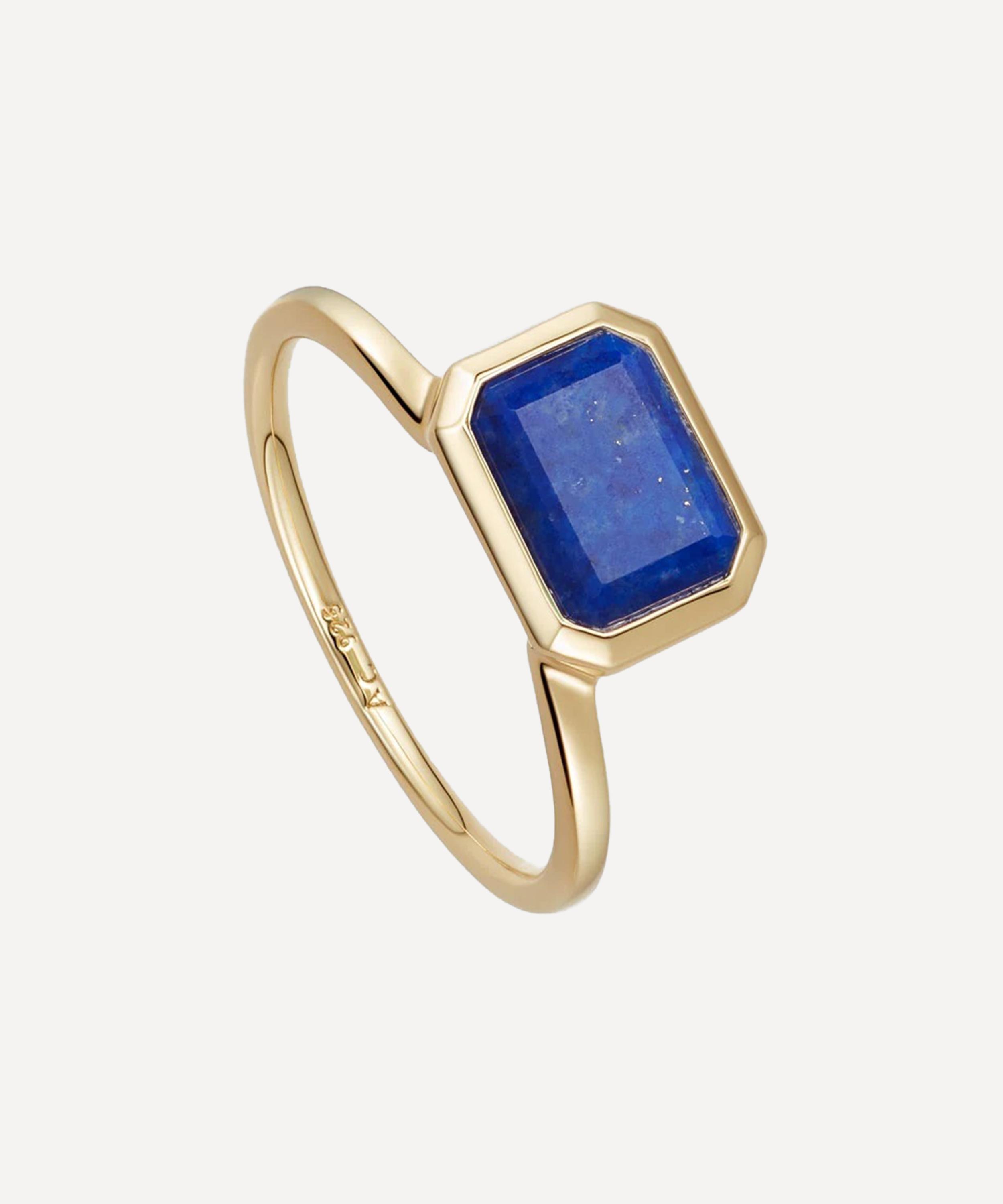 ASTLEY CLARKE ASTLEY CLARKE 18CT GOLD-PLATED VERMEIL SILVER OTTIMA LAPIS RING 