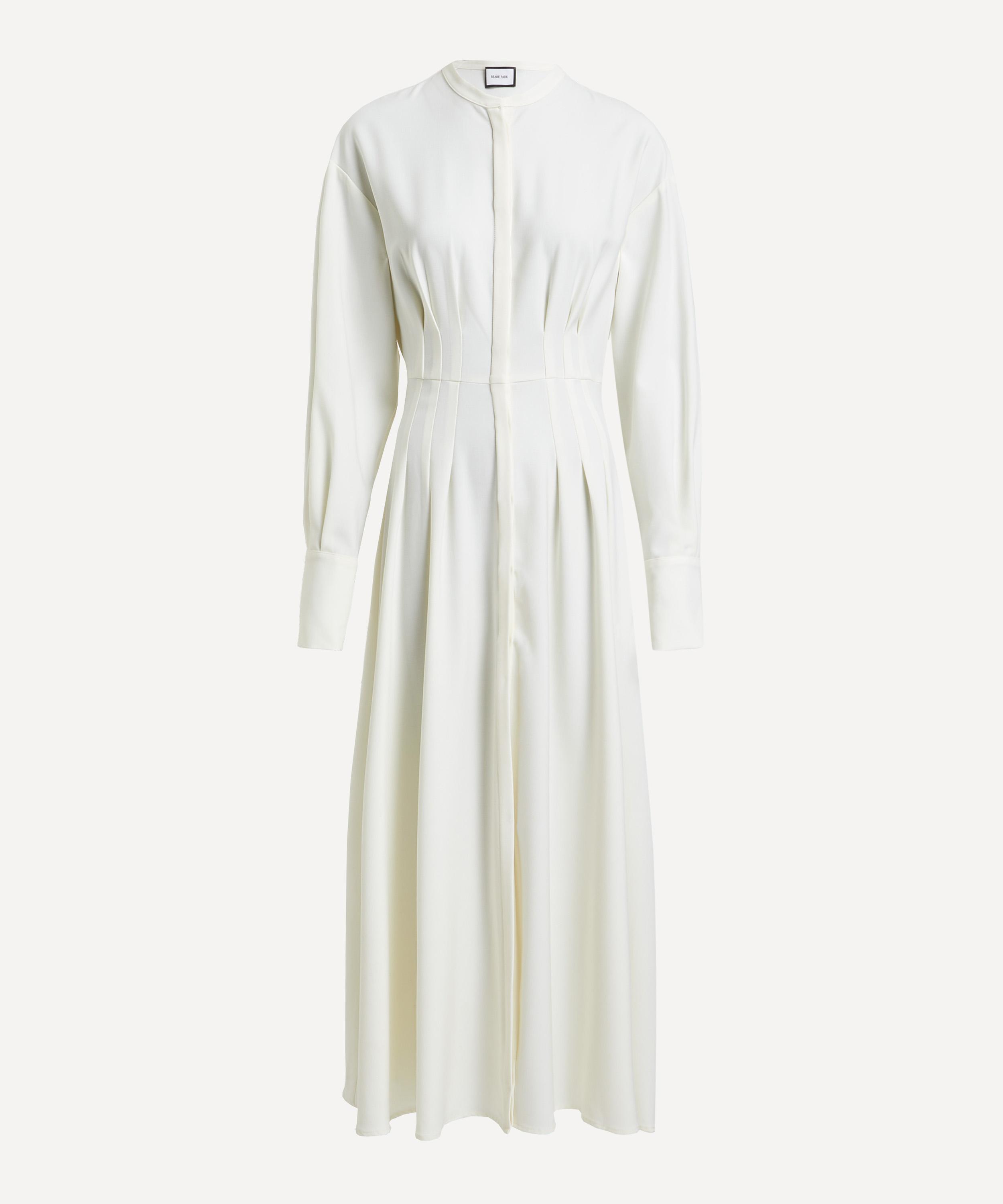 BEARE PARK BEARE PARK WOMEN'S PLEAT DETAIL WOOL SHIRT-DRESS 