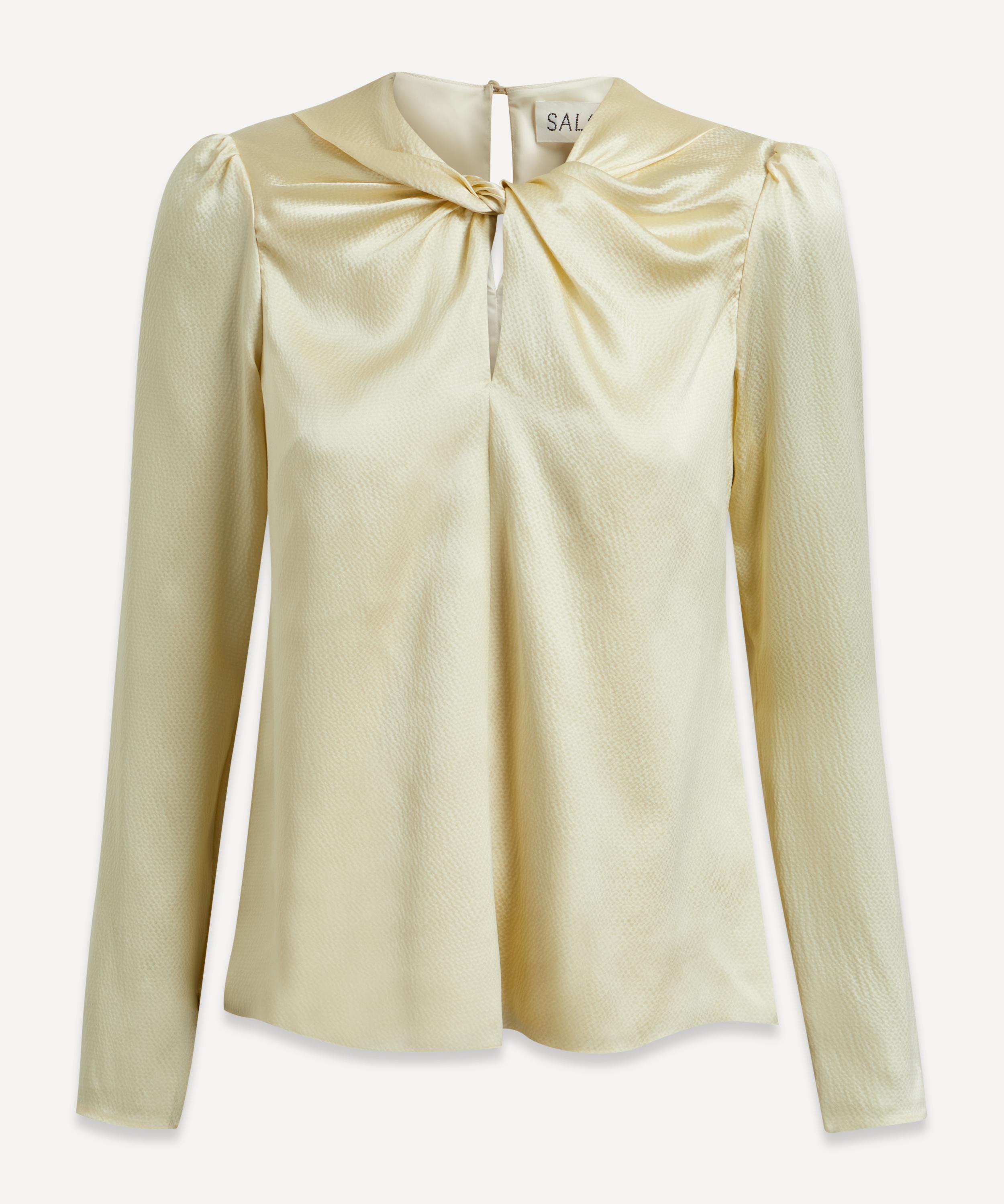 Saloni Women's Claudia Silk Top In Cream