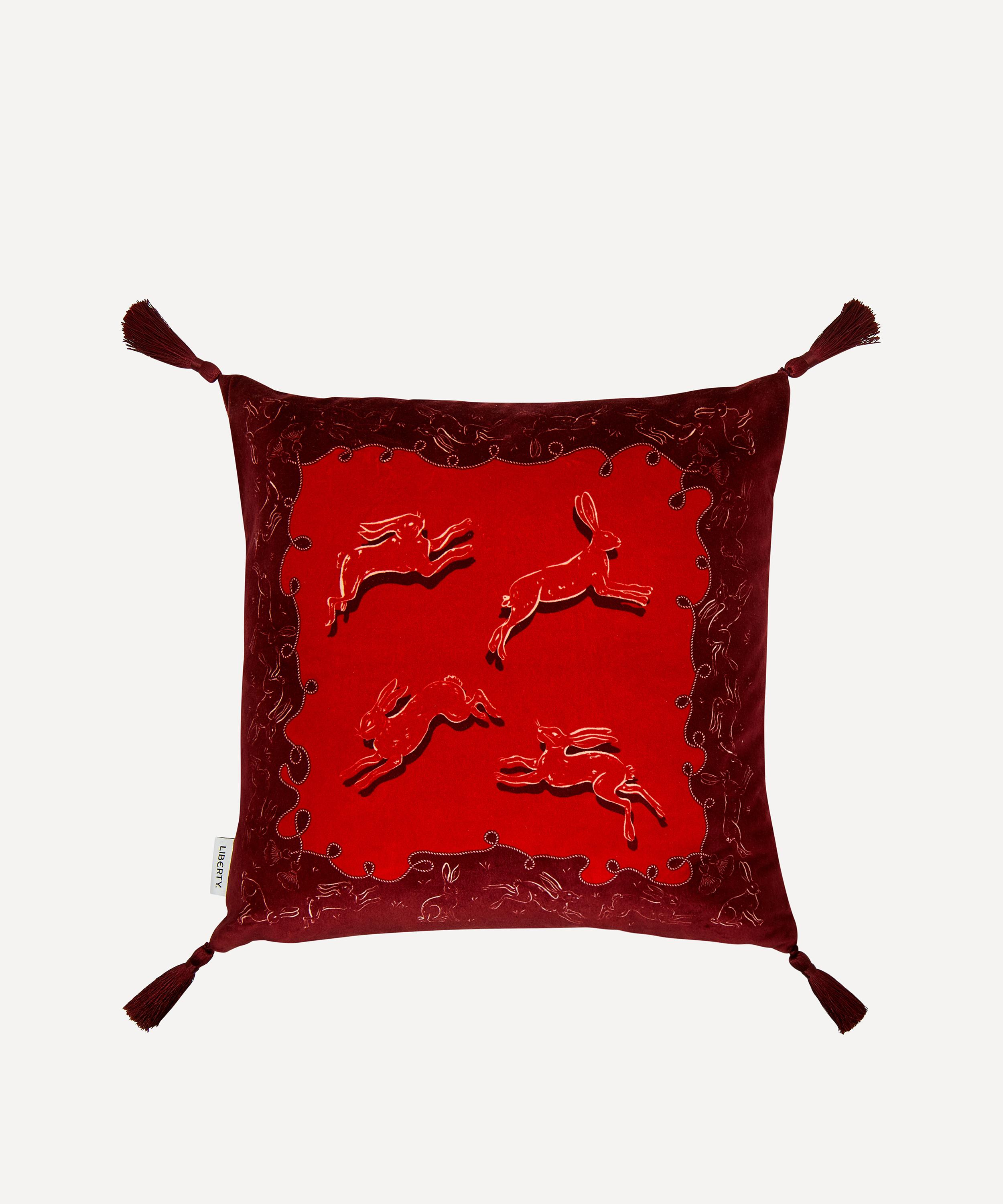 LIBERTY LIBERTY YEAR OF THE RABBIT SQUARE VELVET CUSHION 