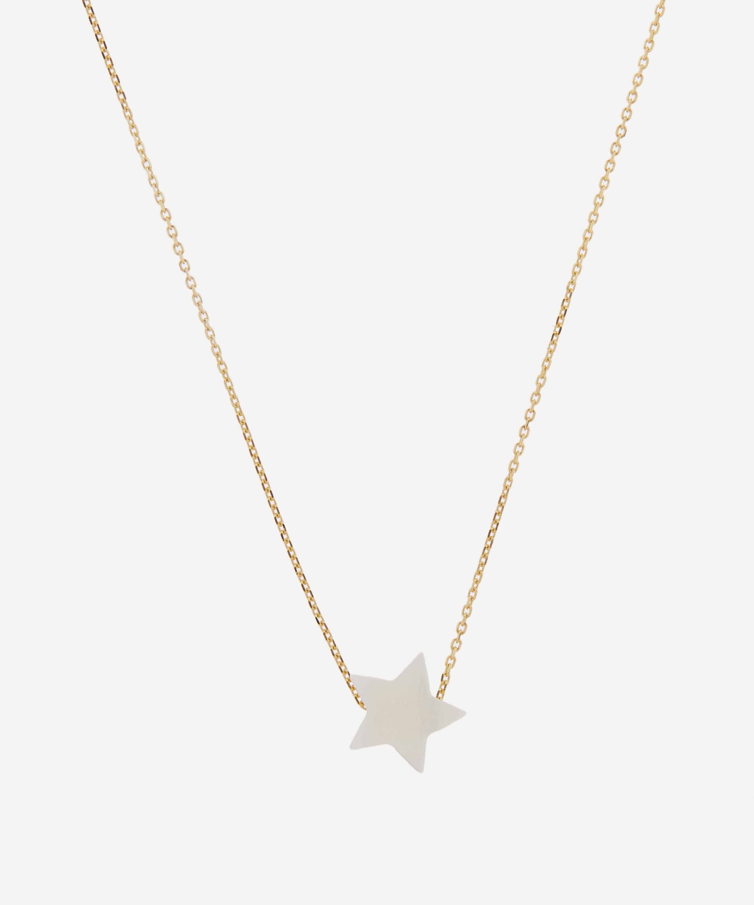Aurum + Grey 9ct Gold Mother Of Pearl Star Pendant Necklace