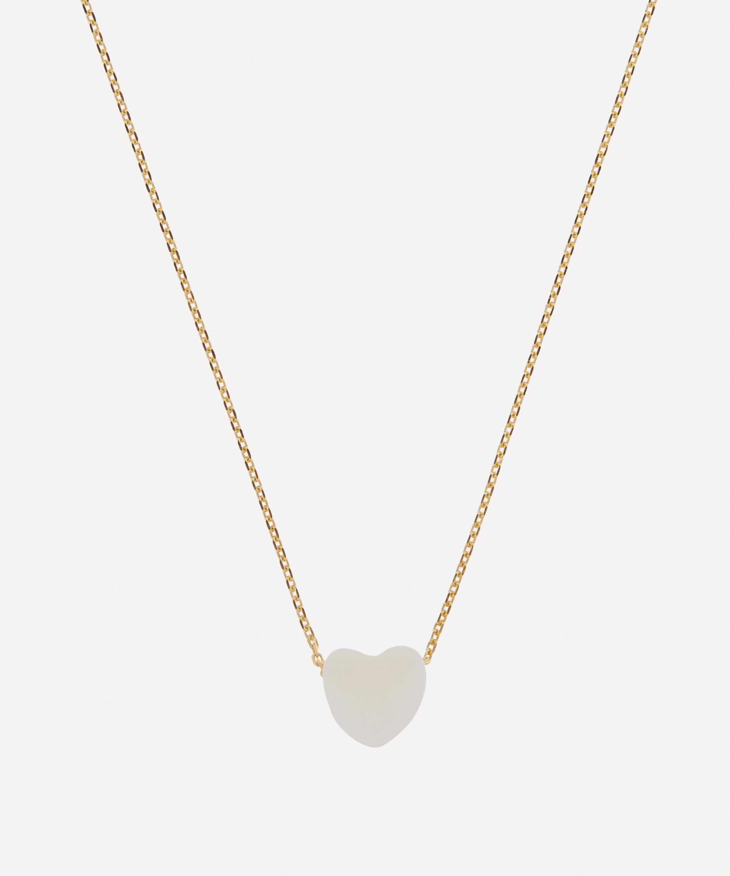 AURUM + GREY AURUM + GREY 9CT GOLD MOTHER OF PEARL HEART PENDANT NECKLACE 