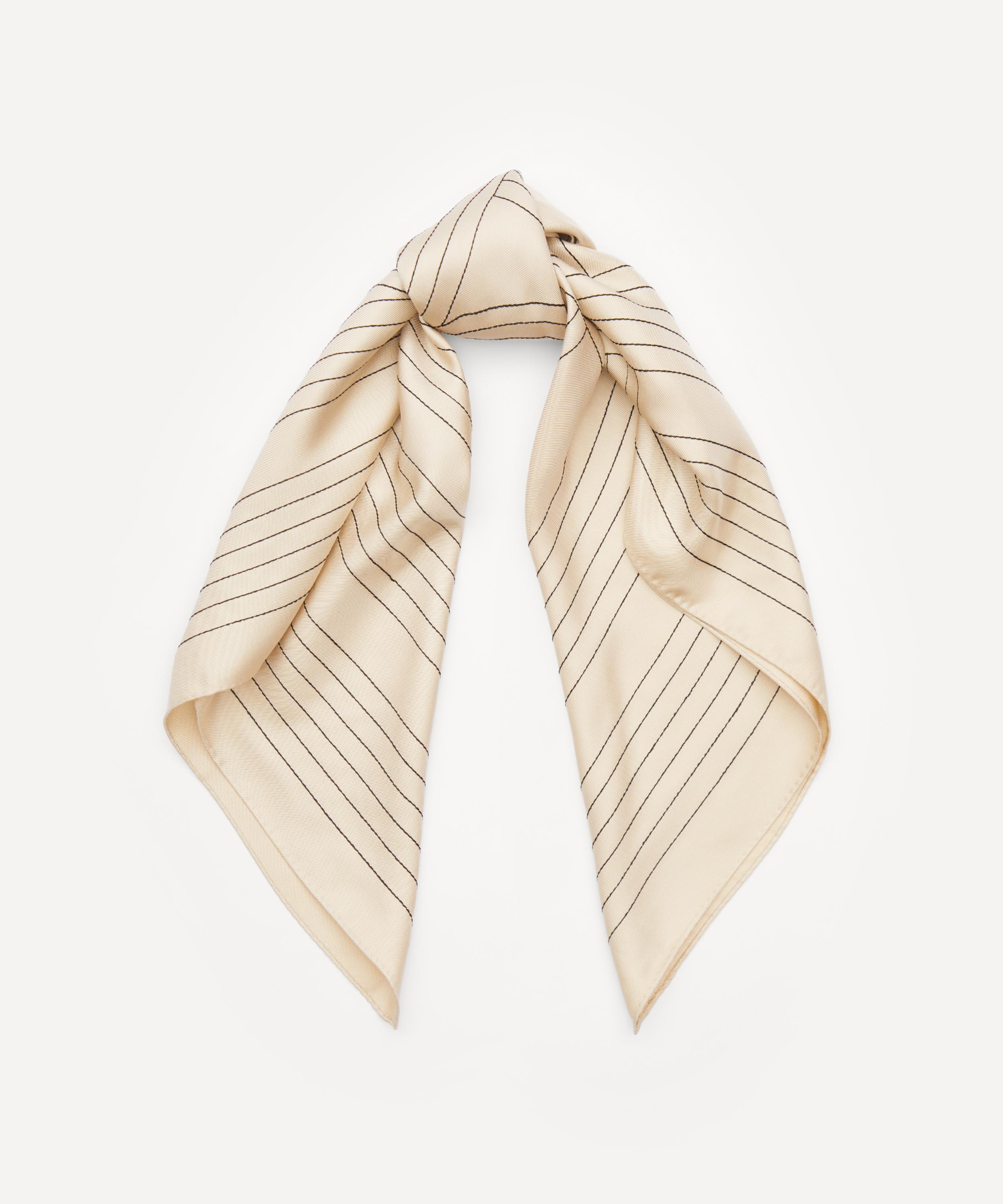 Totême Women's Embroidered Monogram Silk Scarf In Cream