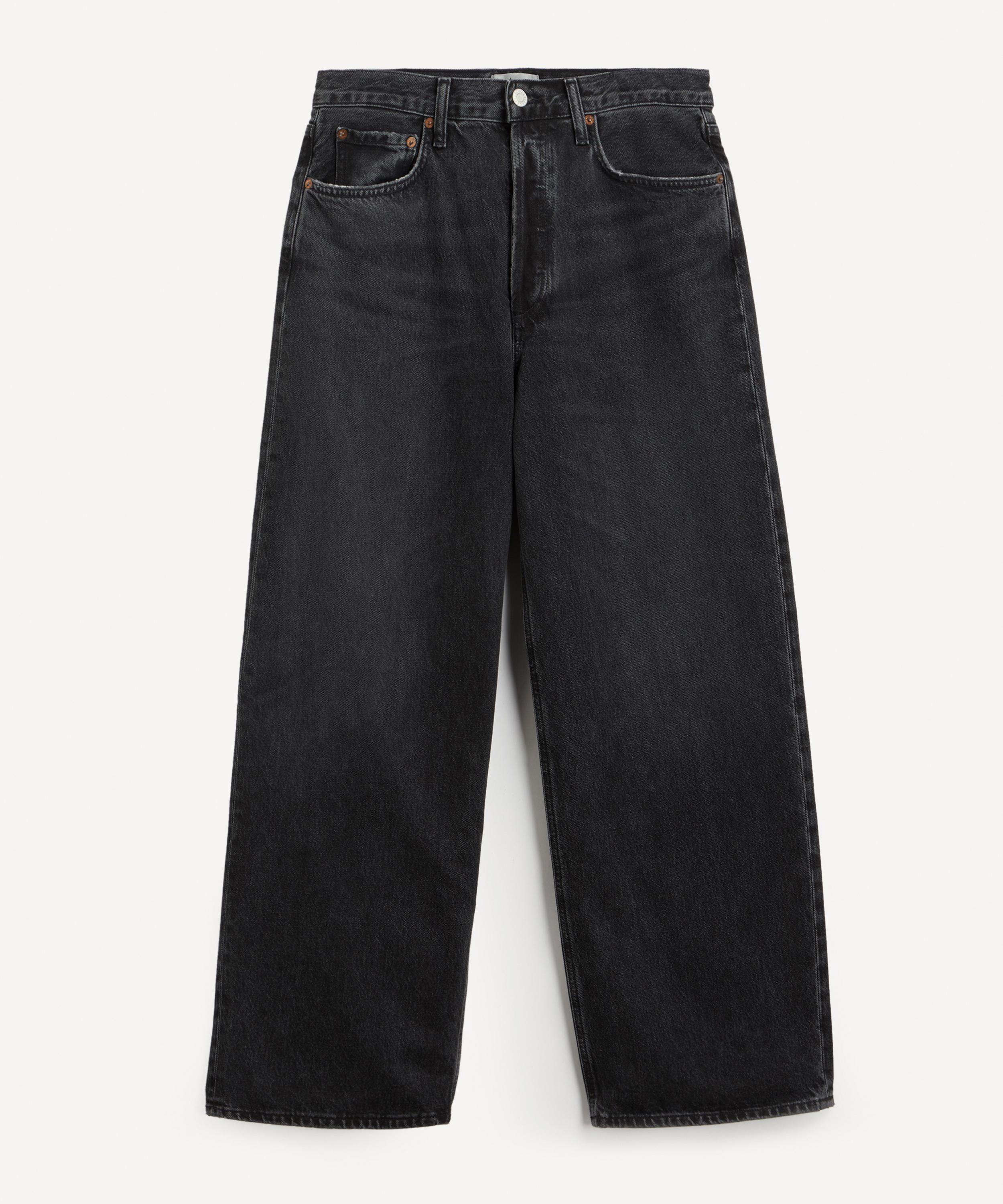 Agolde Women's Low Rise Baggy Jeans In Black