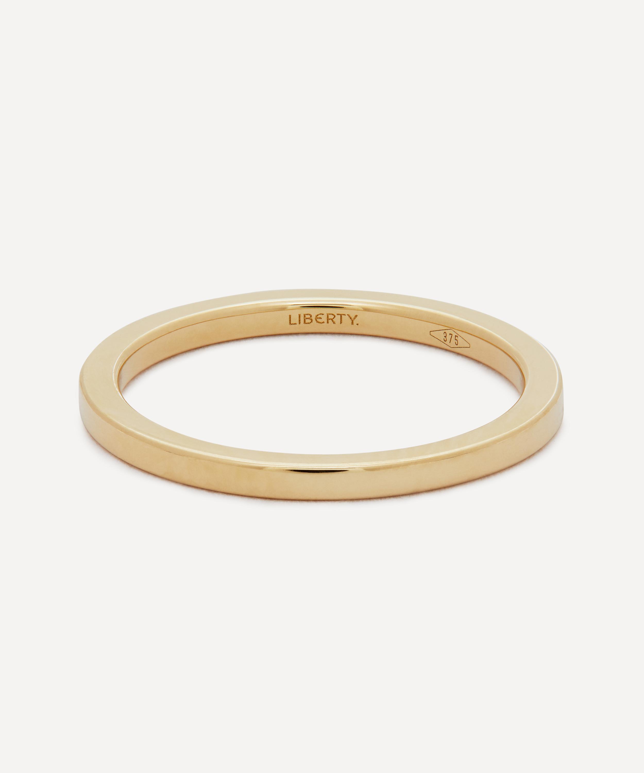 Liberty 9ct Gold Plain Rainbow Ring In Gold