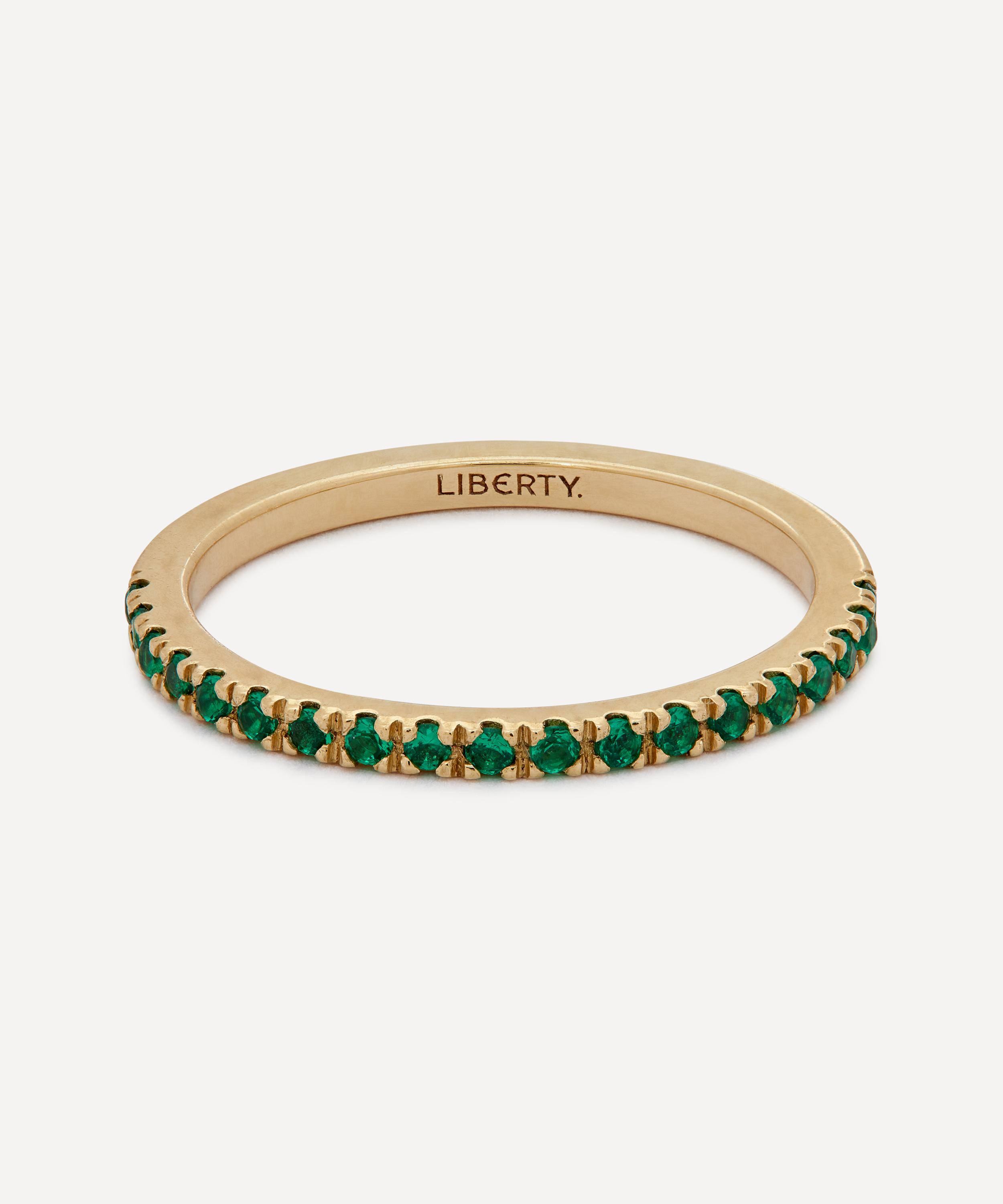 Liberty 9ct Gold Tsavorite Rainbow Ring In Gold