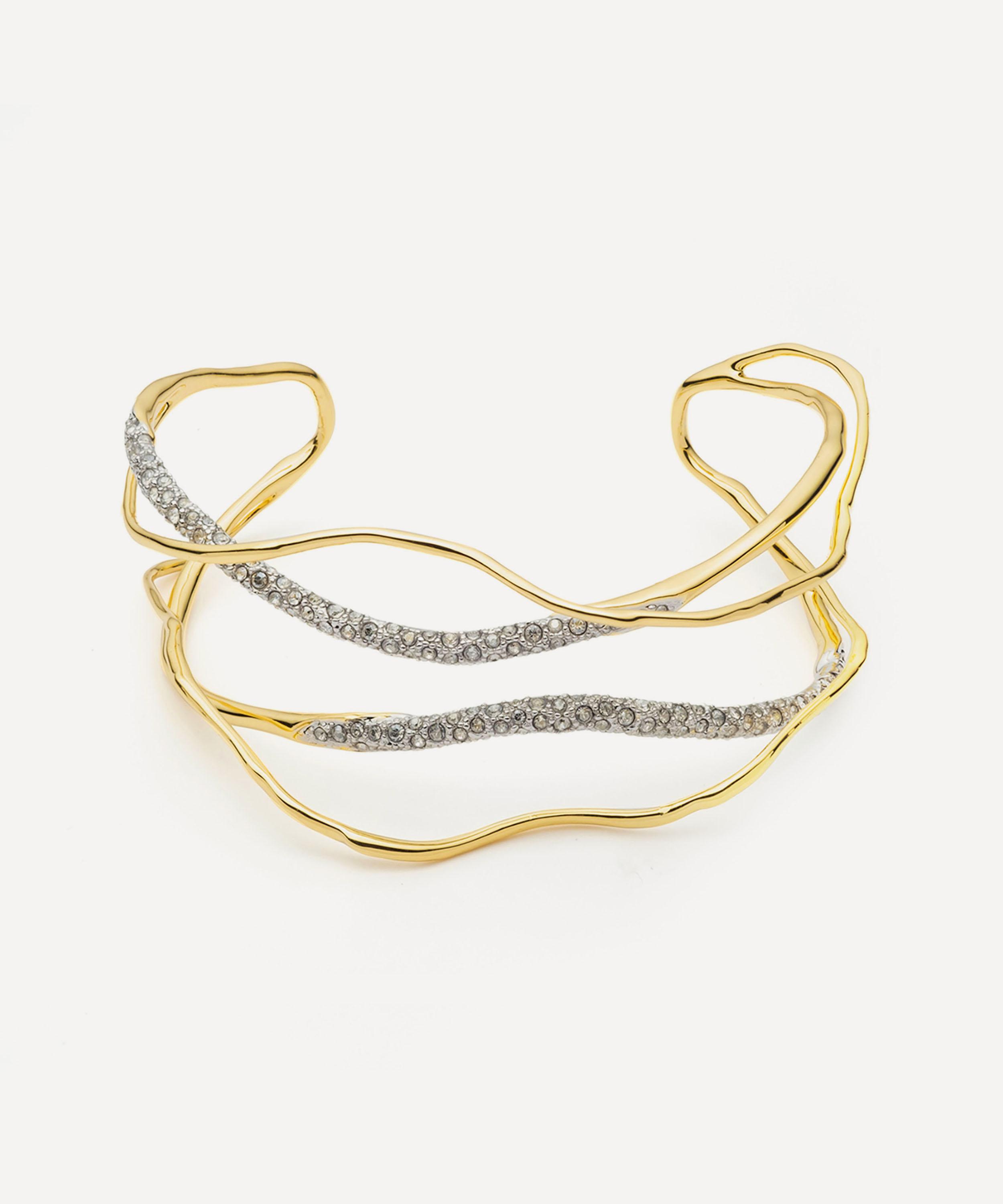 Alexis Bittar 14ct Gold-plated Solanales Crystal Cuff Bracelet
