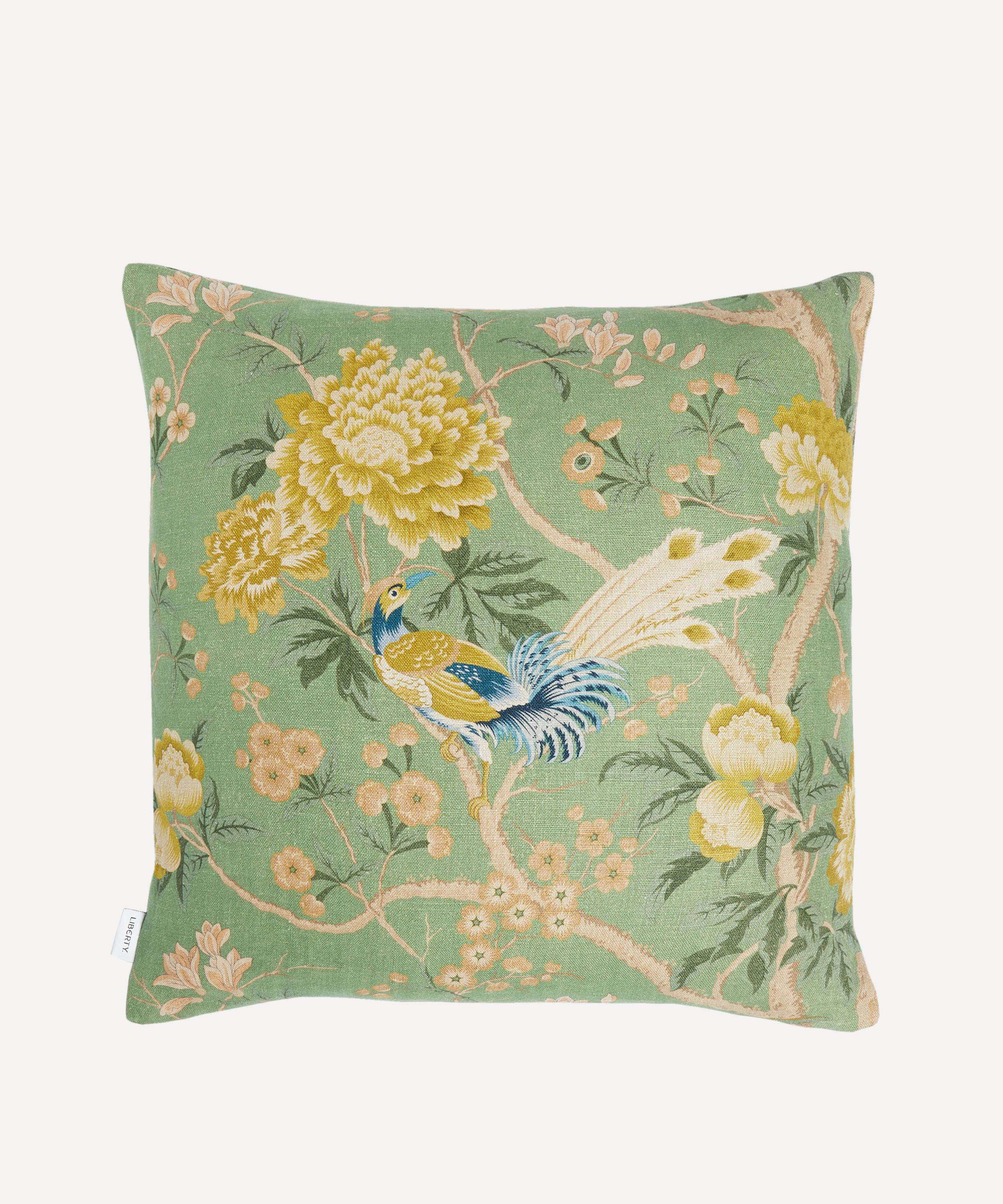 LIBERTY LIBERTY ELYSIAN PARADISE SQUARE LINEN CUSHION 