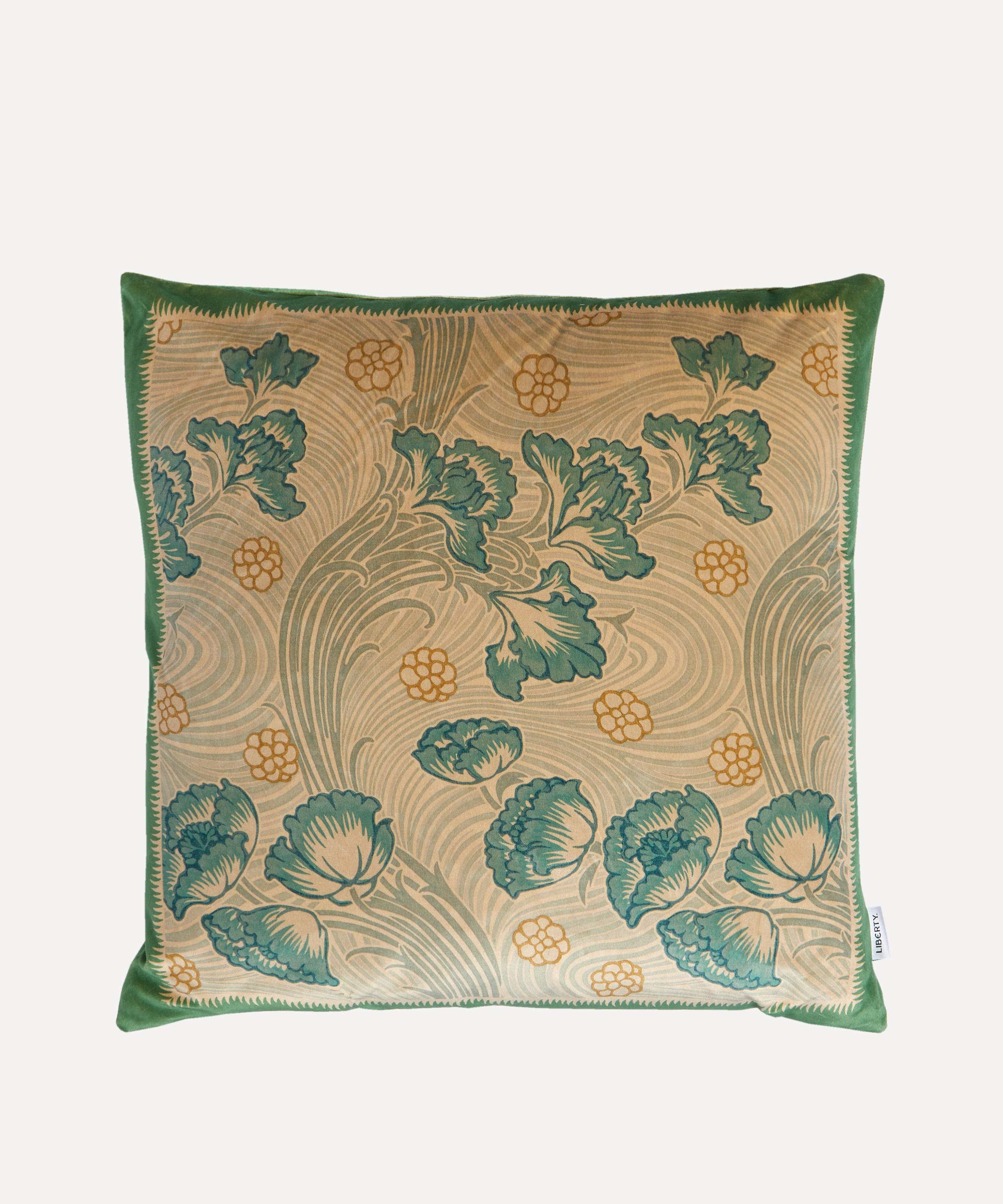 Shop Liberty Lotus Square Velvet Cushion
