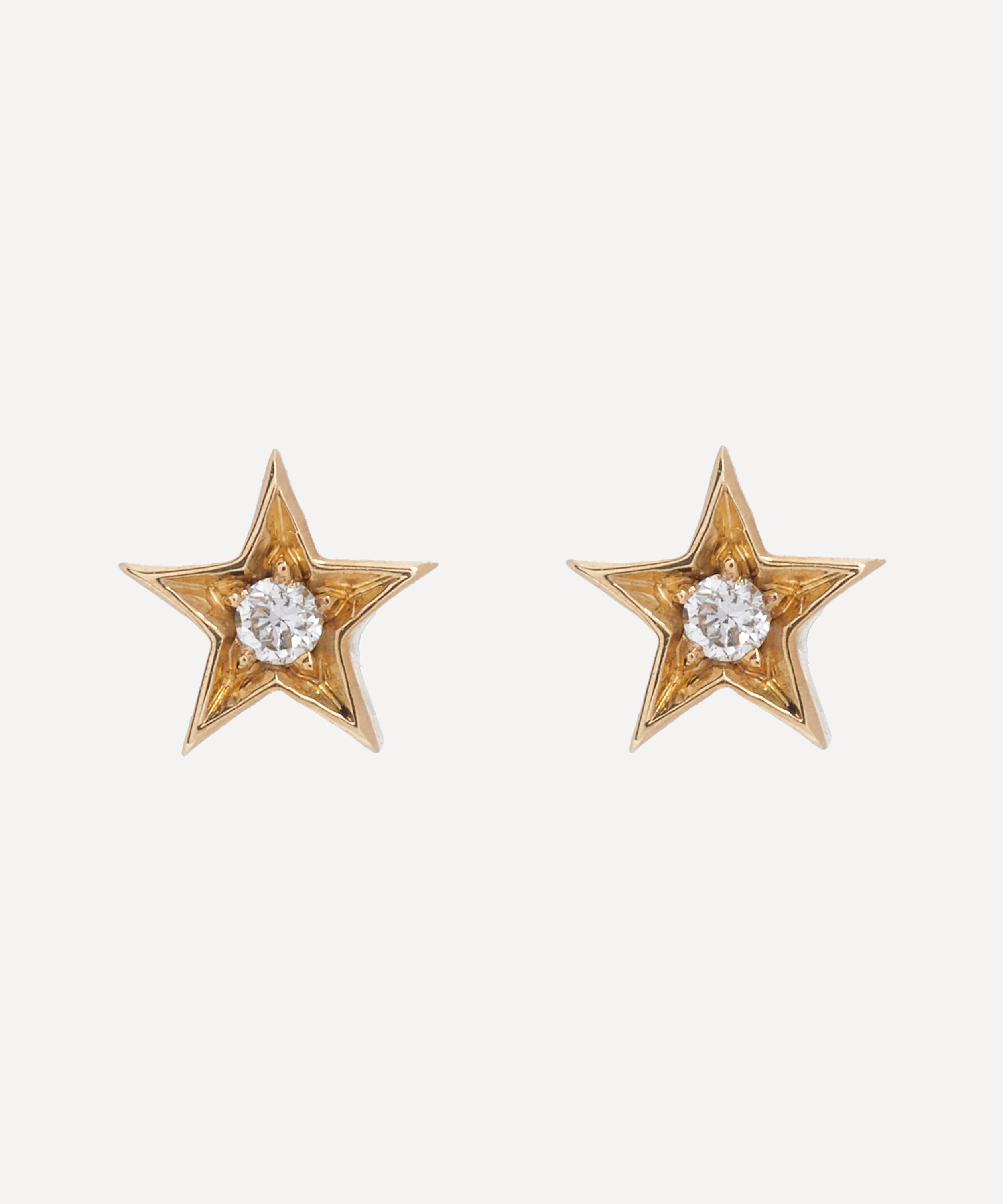 Balint Samad 9ct Gold Altair Mini Diamond Star Stud Earrings