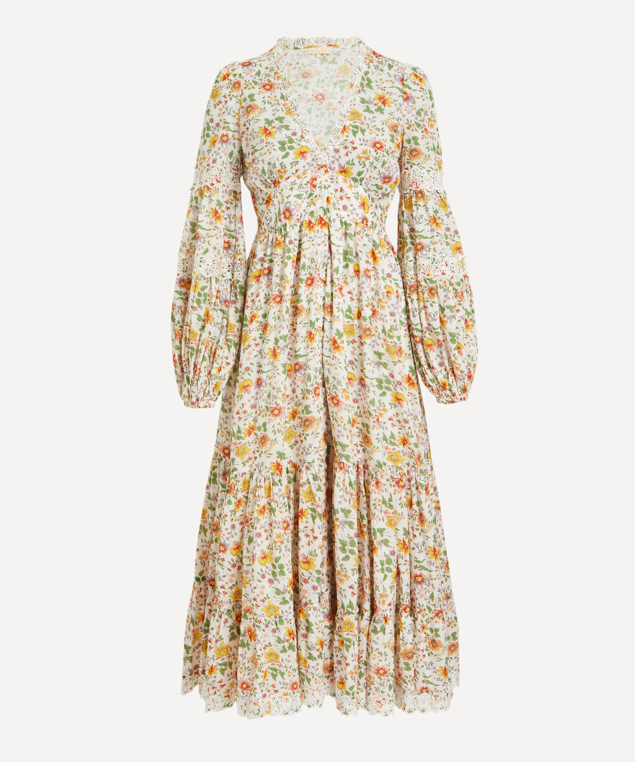 Bytimo Women's Cotton Slub Button-down Floral Dress