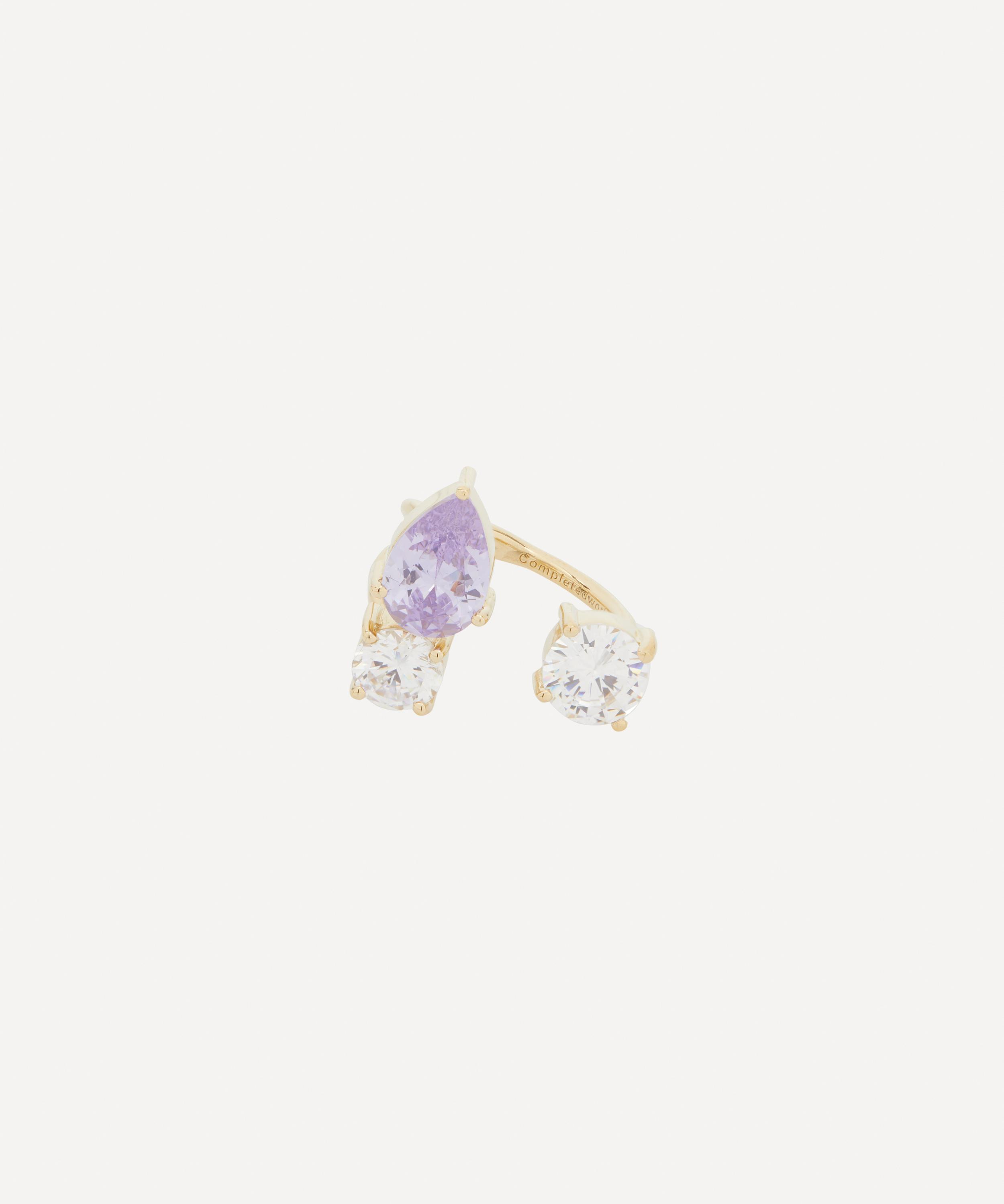 Shop Completedworks 14ct Gold-plated Cz Trio Ring