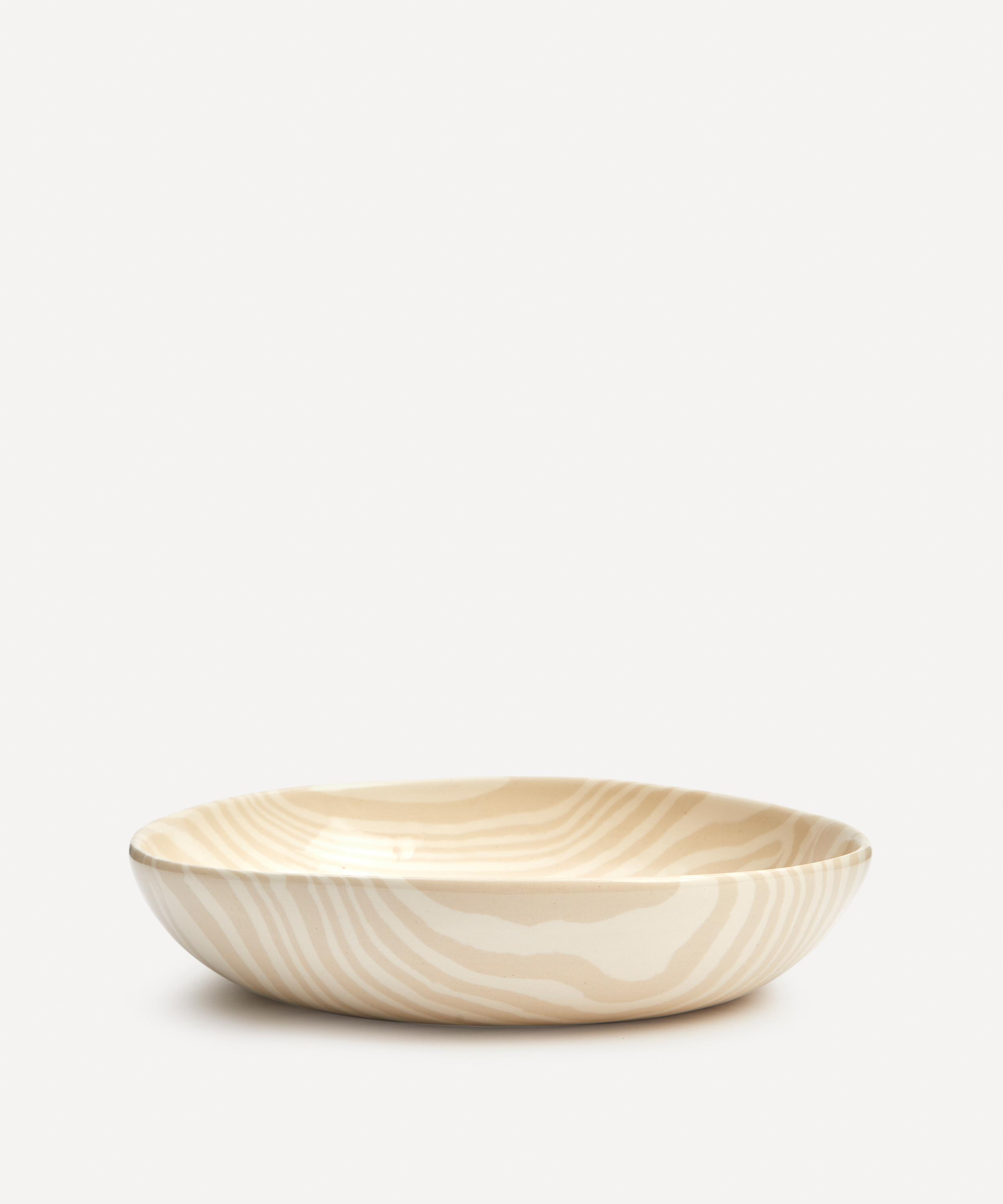 HENRY HOLLAND STUDIO HENRY HOLLAND STUDIO WHITE ON WHITE STRIPE PASTA BOWL 