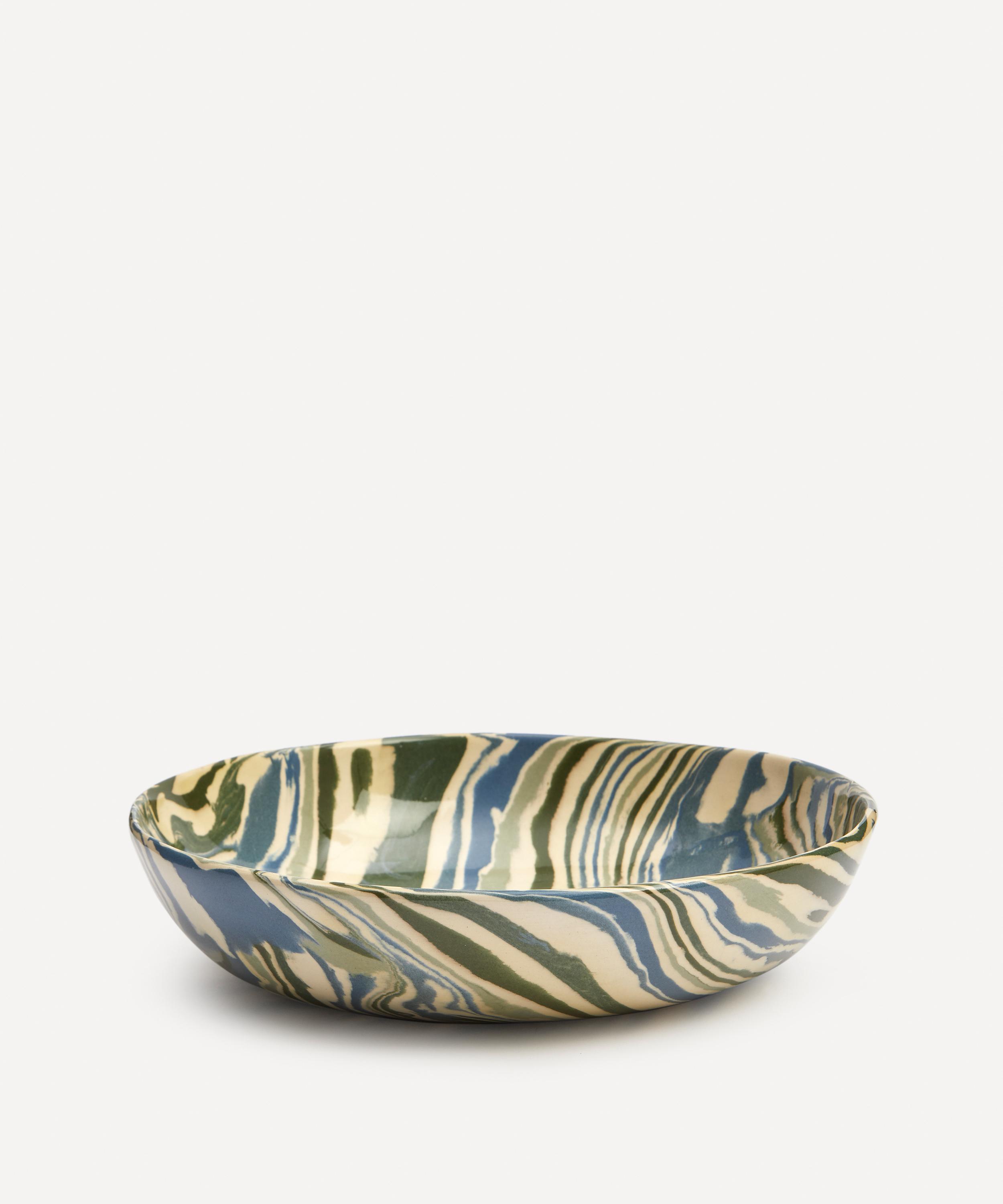Henry Holland Studio Green White And Blue Stripe Pasta Bowl