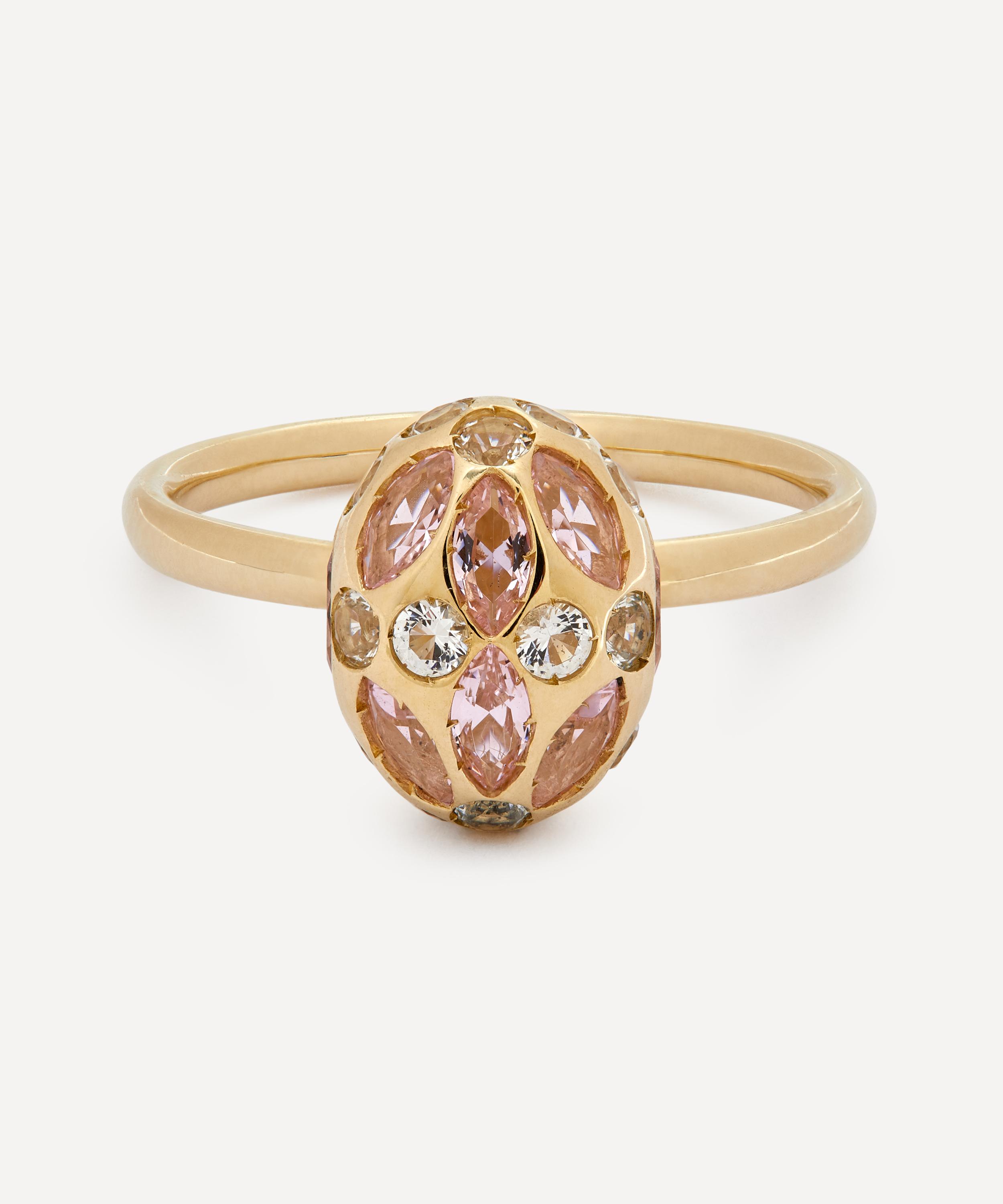 Liberty 9ct Gold Aragon Pink Opal Ring 51 Luxury