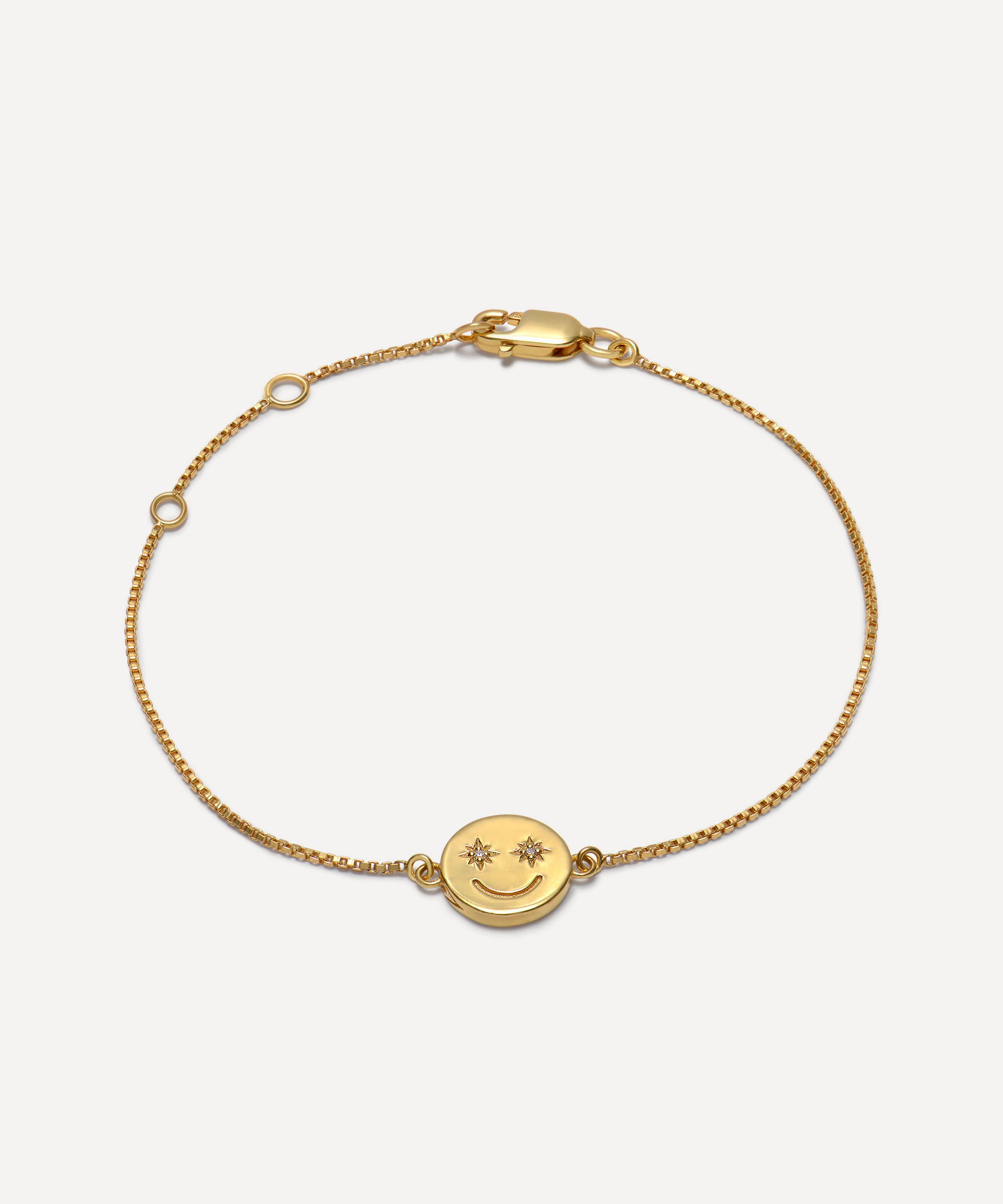 Rachel Jackson 22ct Gold-plated Mini Happy Face Charm Bracelet