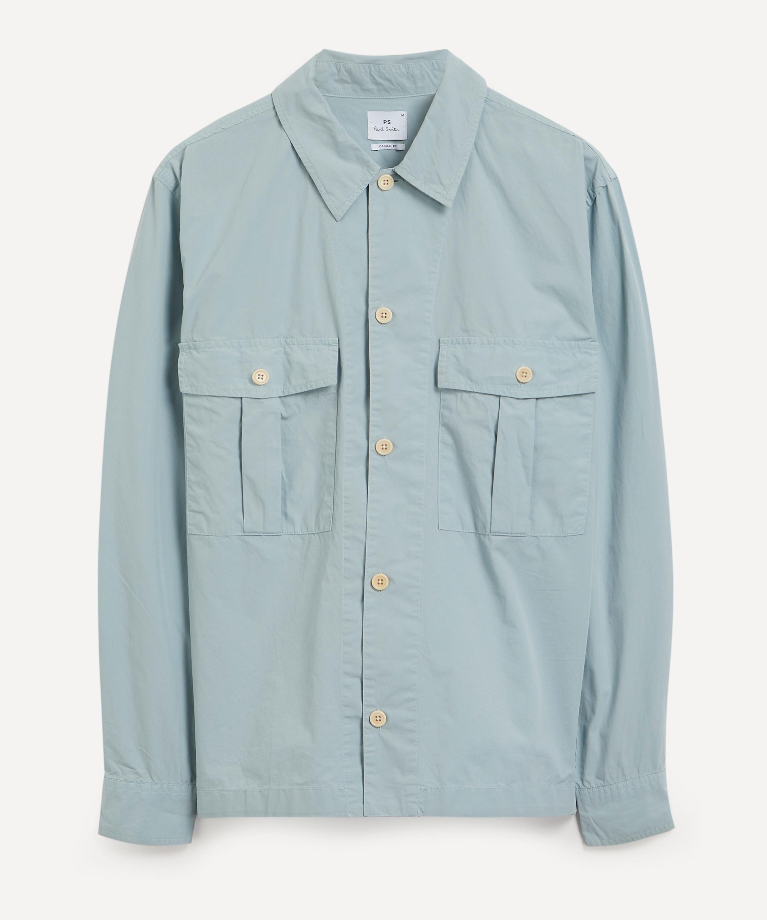 Ps By Paul Smith Ps Paul Smith Mens Sky Blue Two-pocket Overshirt