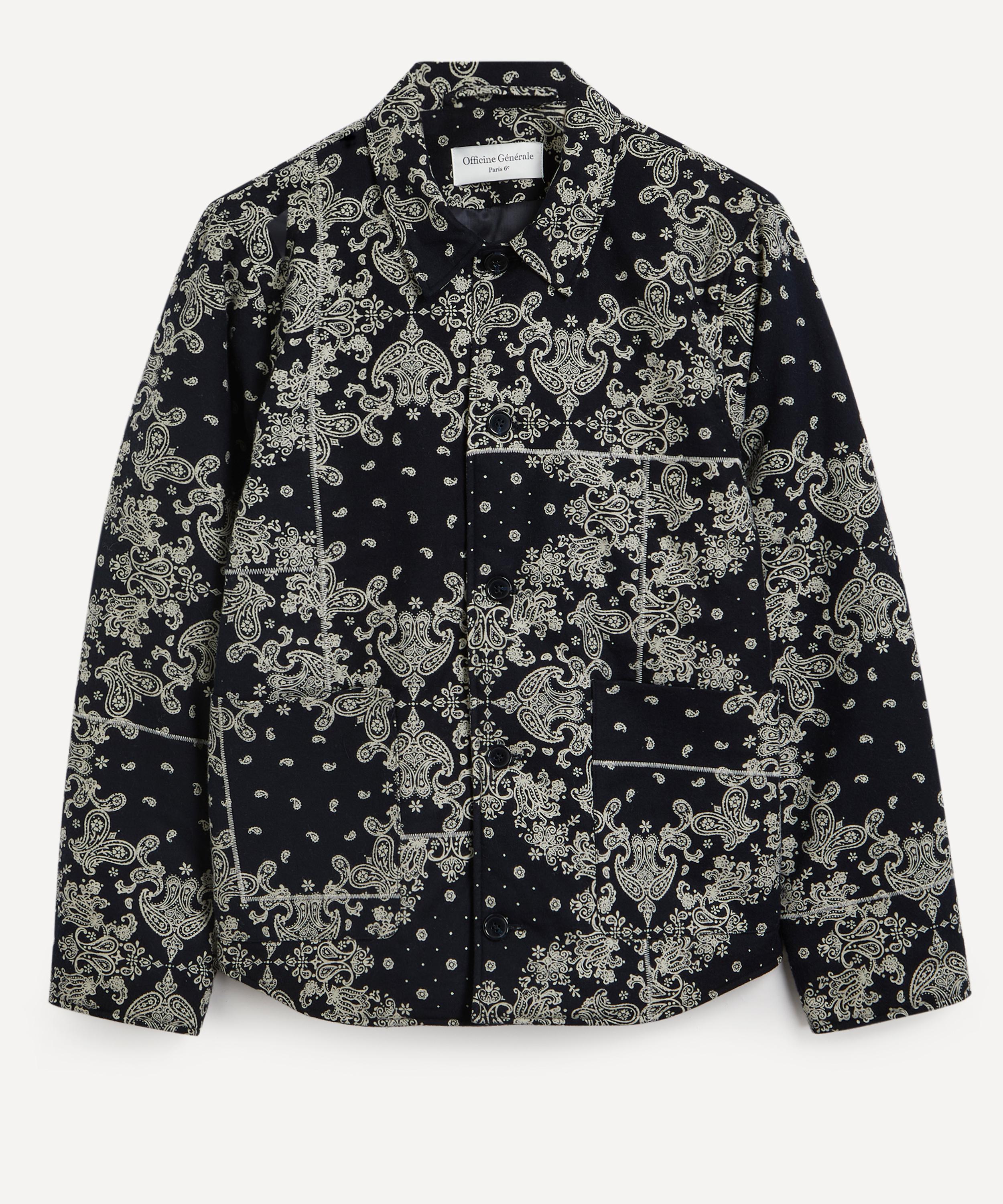 OFFICINE GENERALE OFFICINE GENERALE MENS THEO PATCHWORK BANDANA BOMBER JACKET 