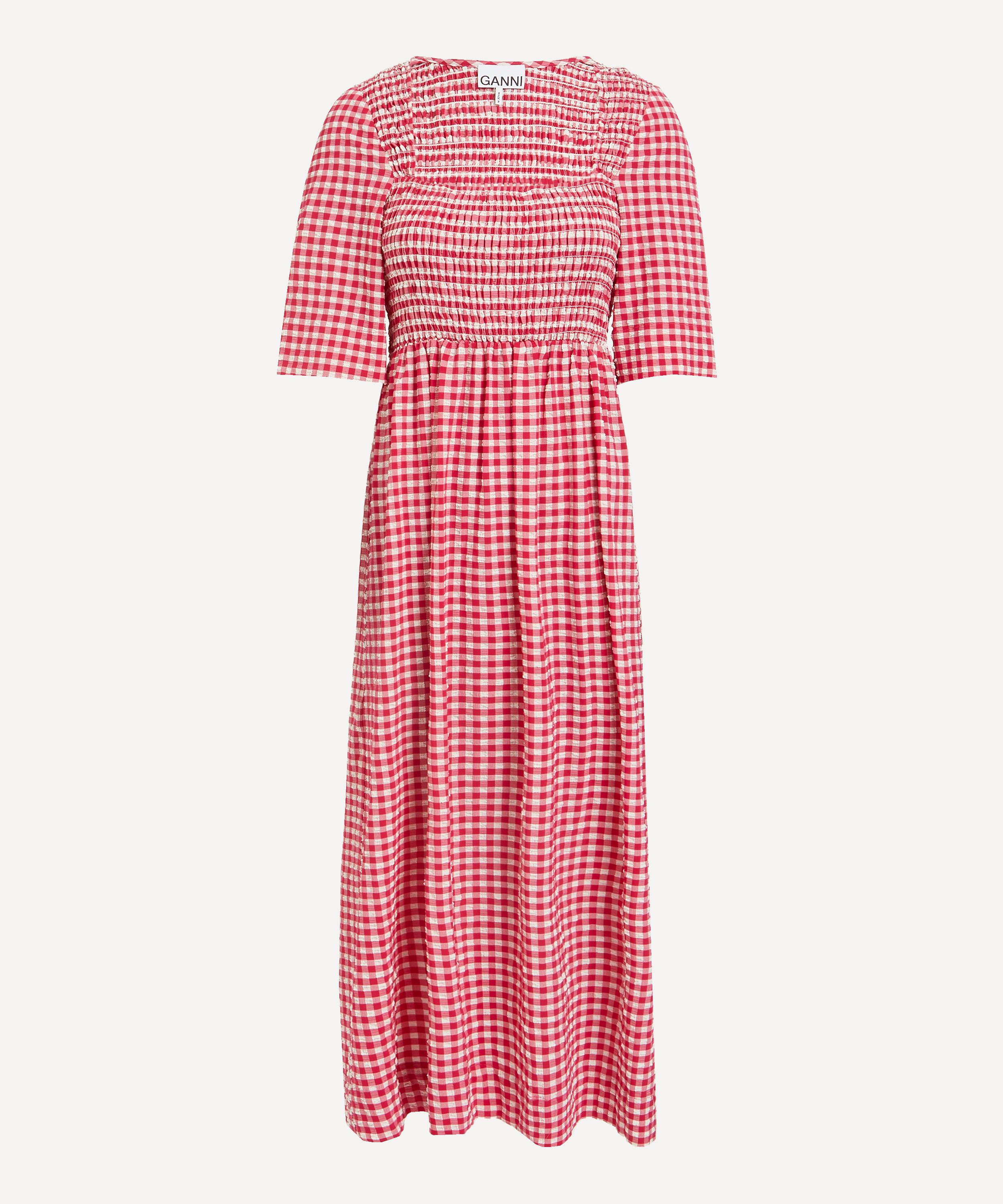 Ganni Women's Seersucker Smock-dress